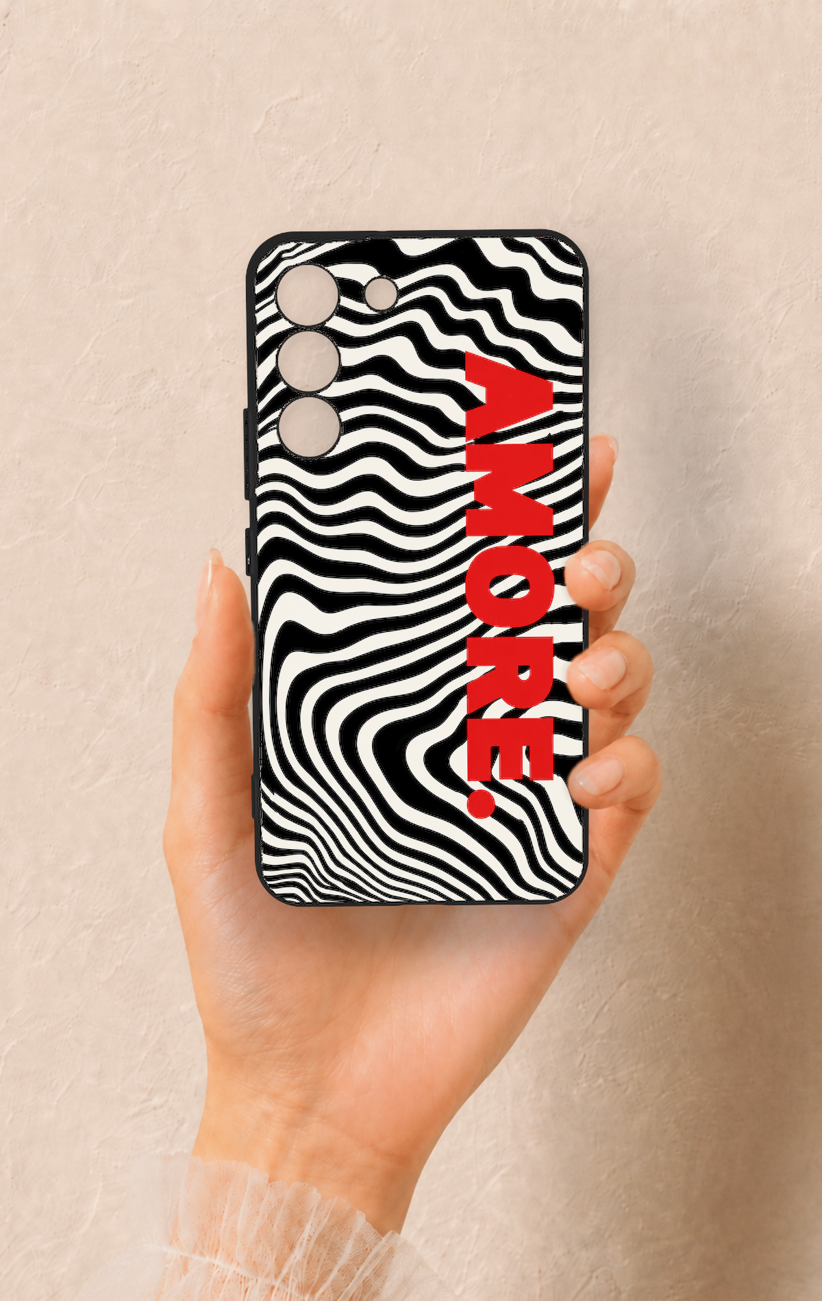 Samsung S22 Uyumlu Zebra Amore Desenli Silikon Kılıf