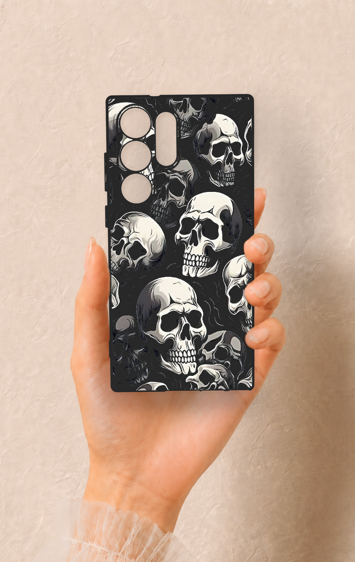 Samsung S23 Ultra Uyumlu Kuru Kafa Desenli Silikon Kılıf