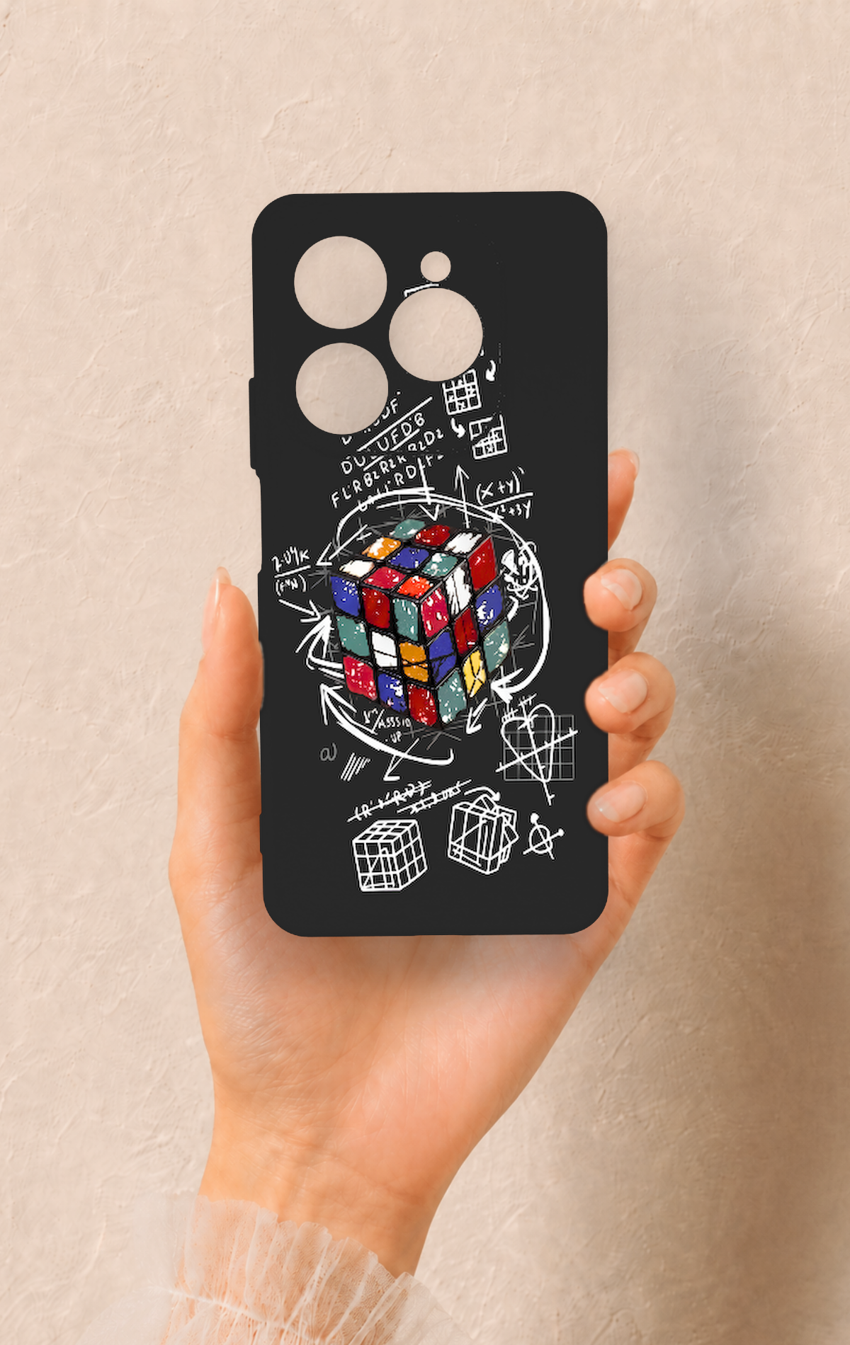 Tecno Spark 20 Pro Uyumlu Rubik Küb Desenli Silikon Kılıf