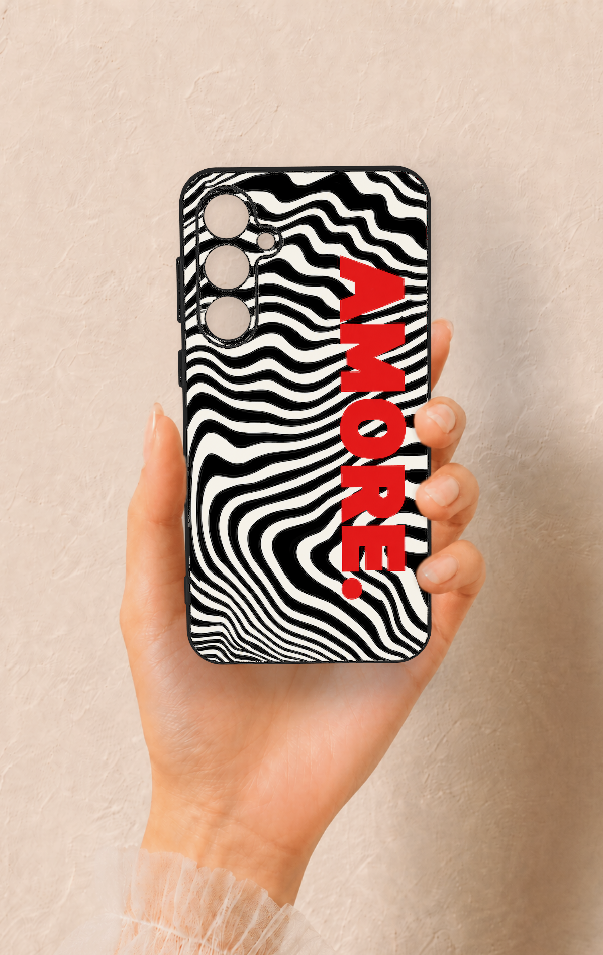 Samsung S23Fe Uyumlu Zebra Amore Desenli Silikon Kılıf
