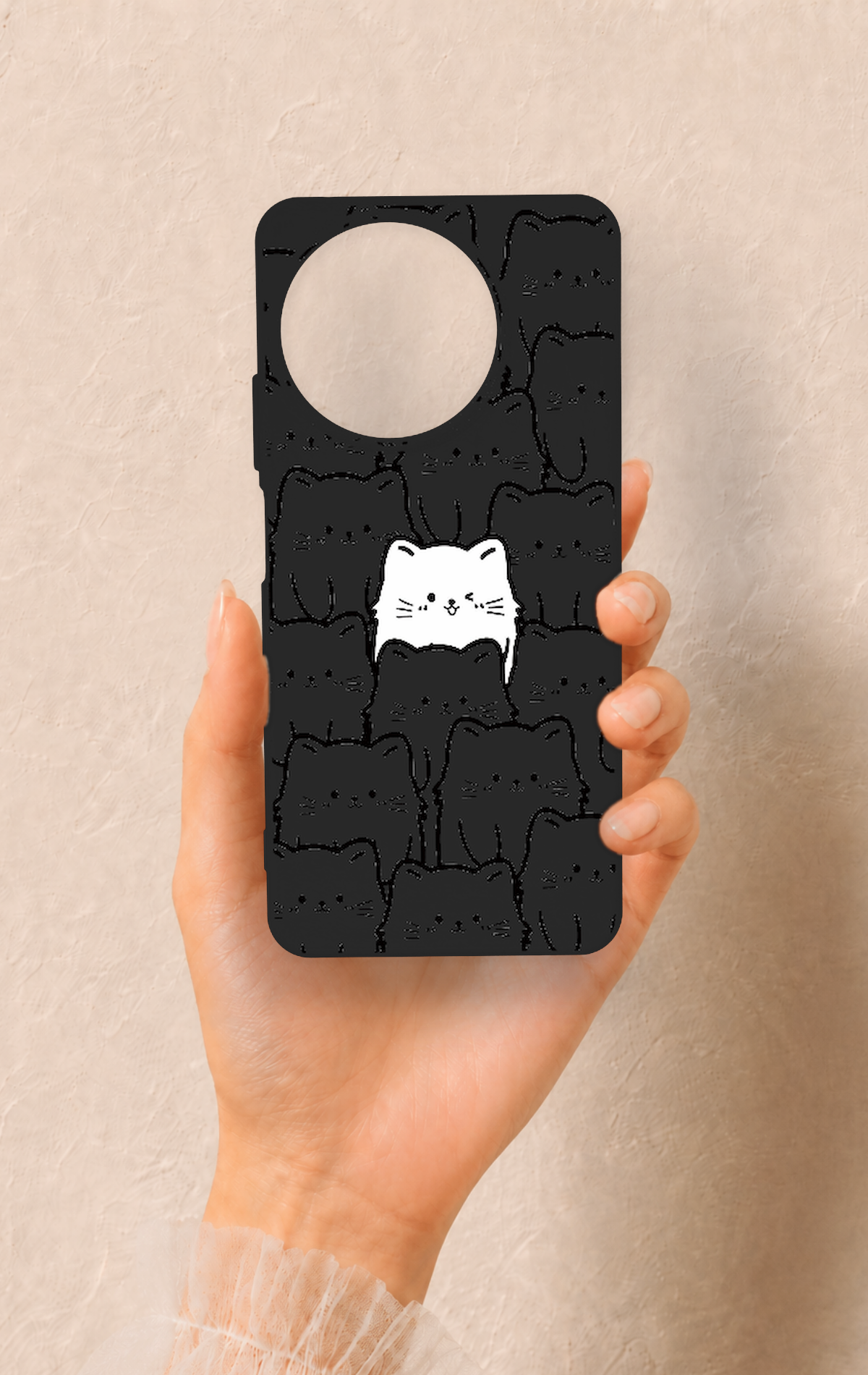 Realme 11 Uyumlu Many Cats Desenli Silikon Kılıf