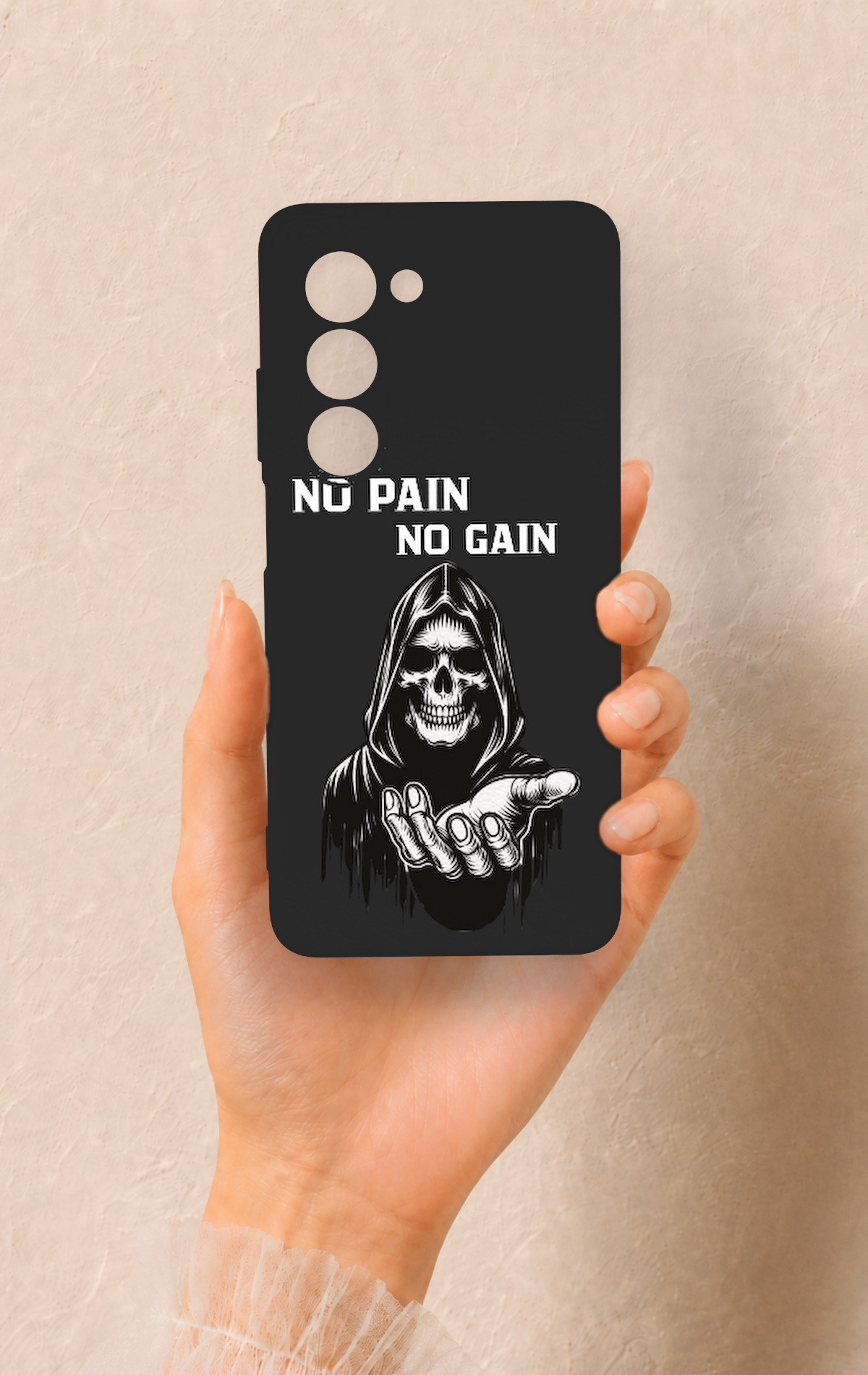 Oppo A5 5G Uyumlu No Pain No Gain Desenli Silikon Kılıf