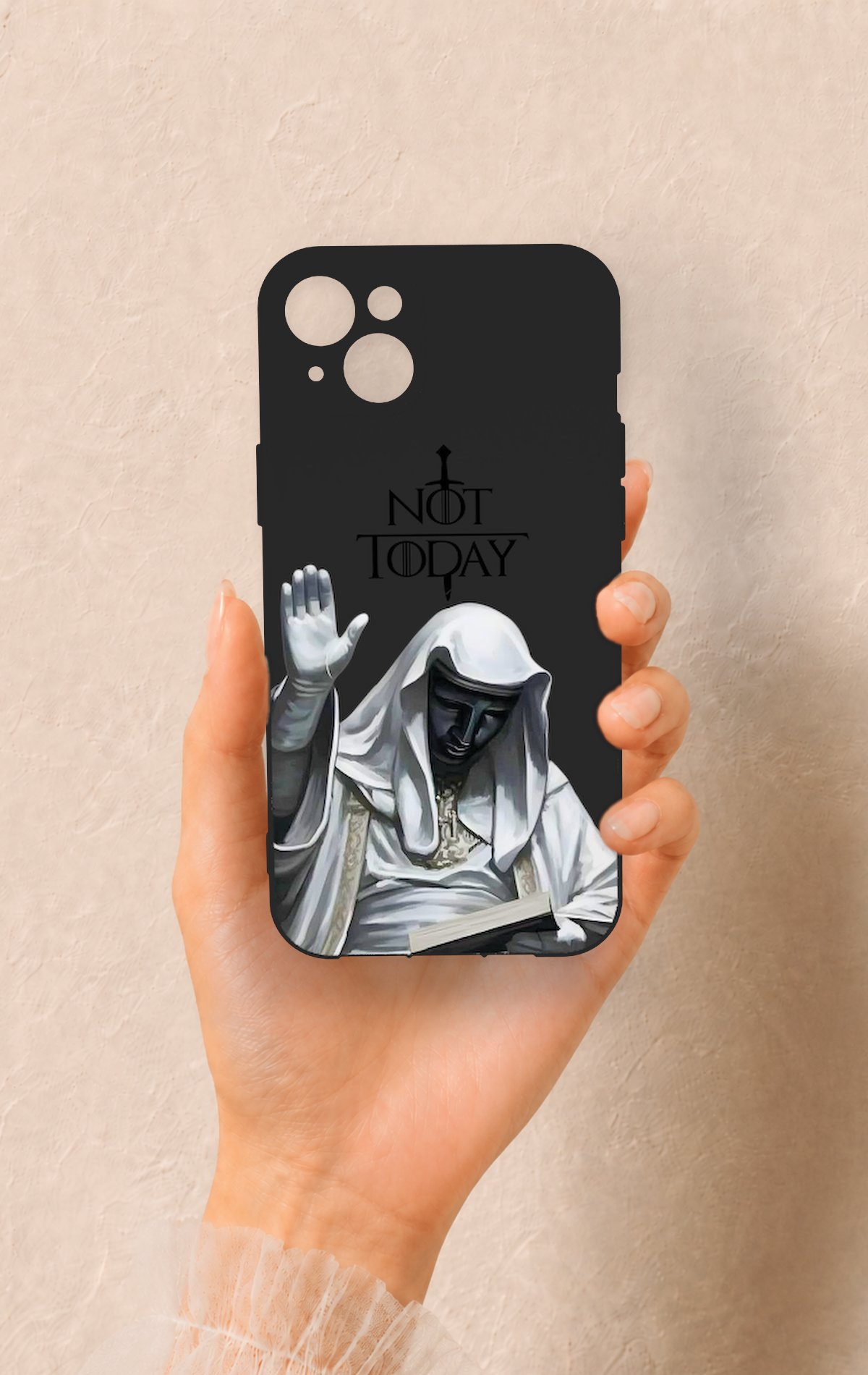 iPhone 14 Plus/15 Plus Uyumlu Not Today Desenli Silikon Kılıf