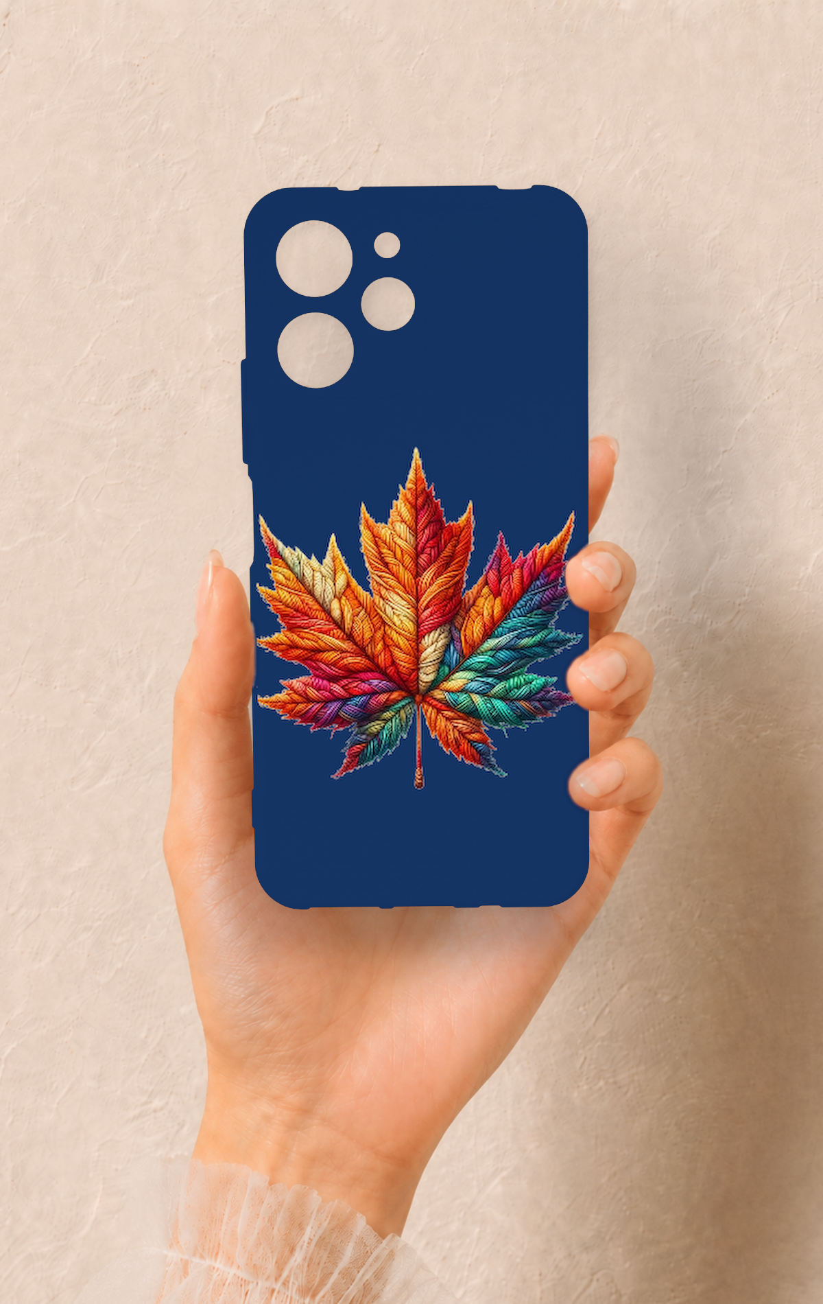 Redmi 12 Uyumlu Renkli Yaprak Desenli Silikon Kılıf