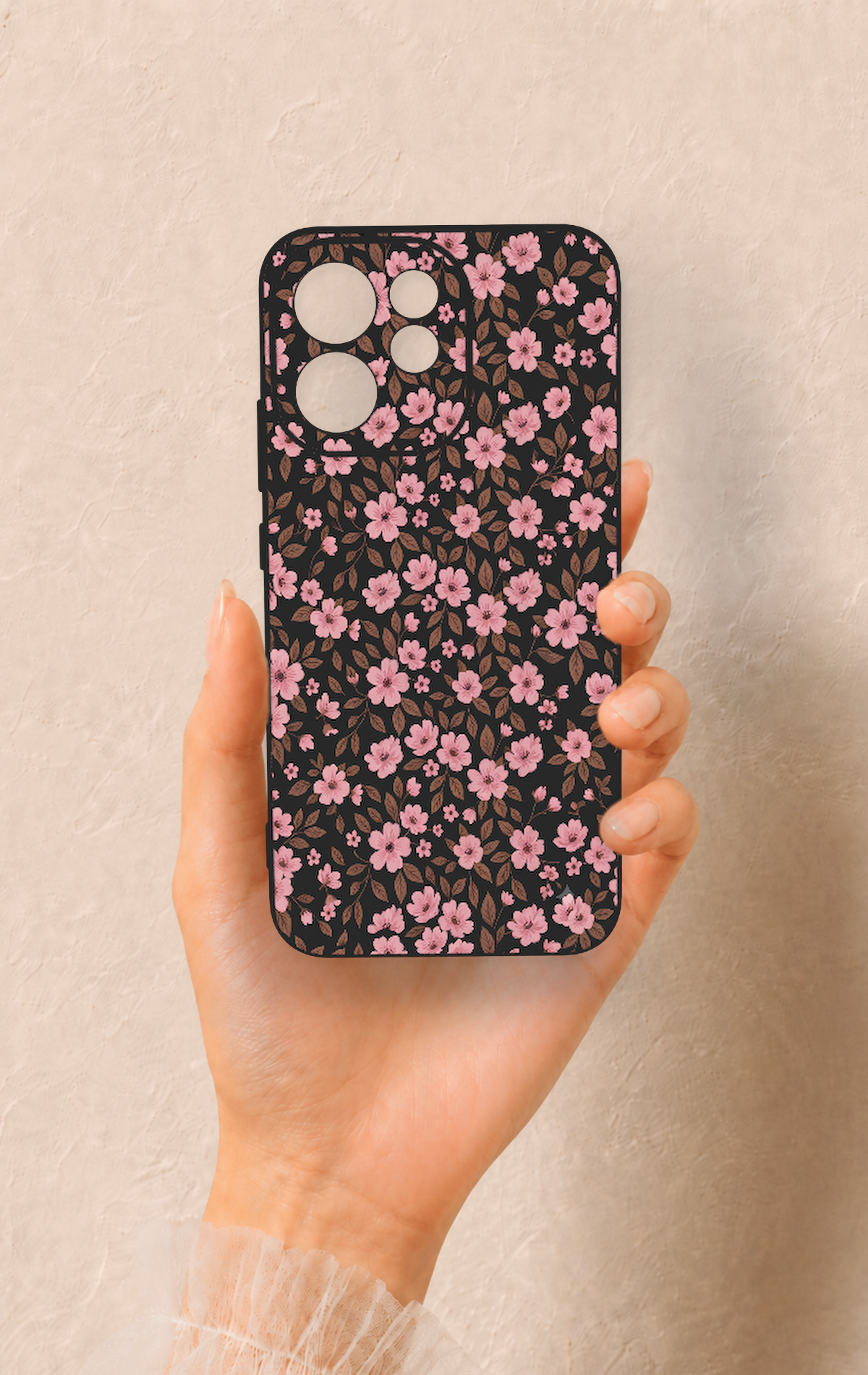 Oppo Reno 15F Uyumlu Mini Pembe Çiçek Desenli Silikon Kılıf