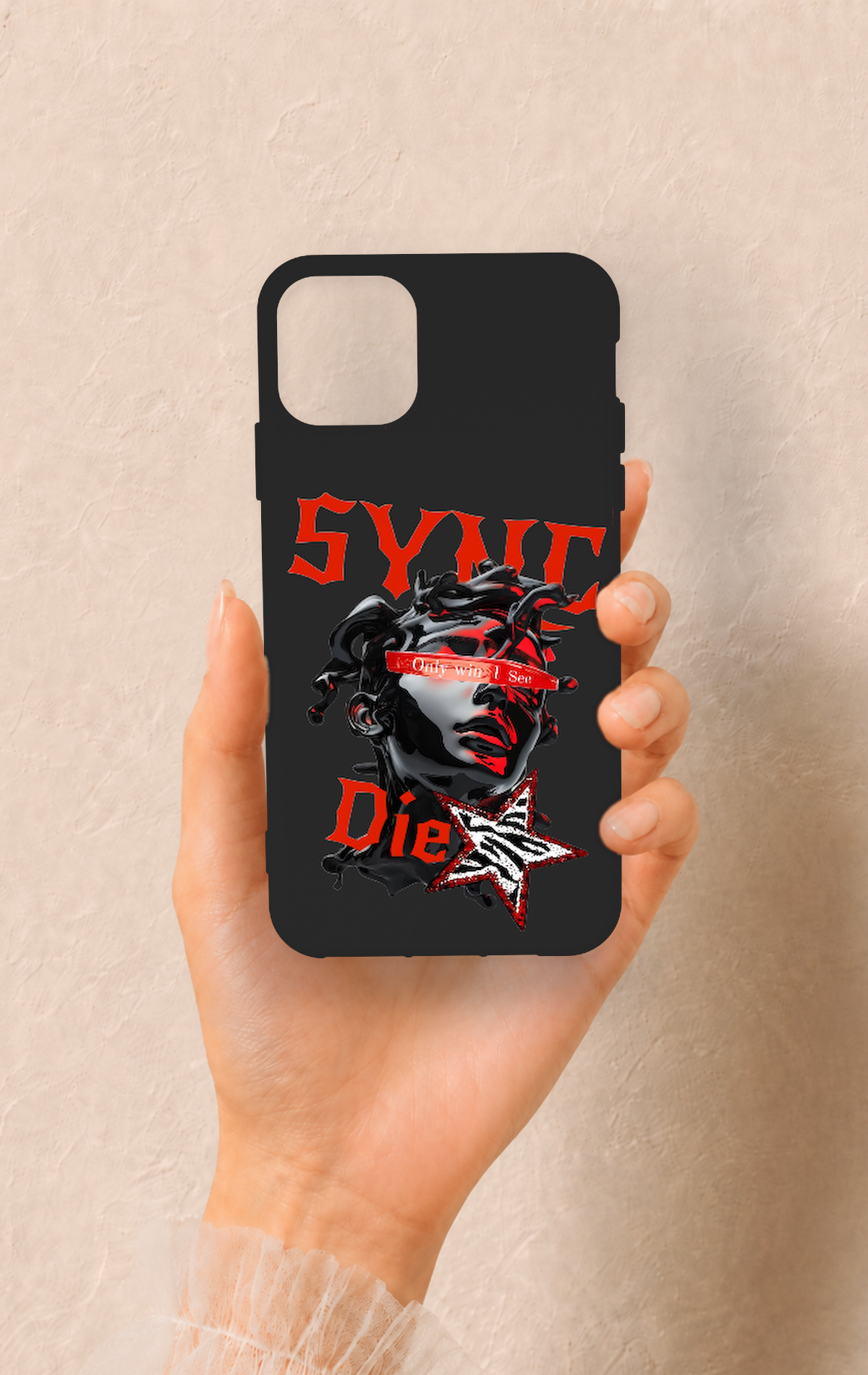 iPhone 11 Pro Max Uyumlu Sync Die Desenli Silikon Kılıf