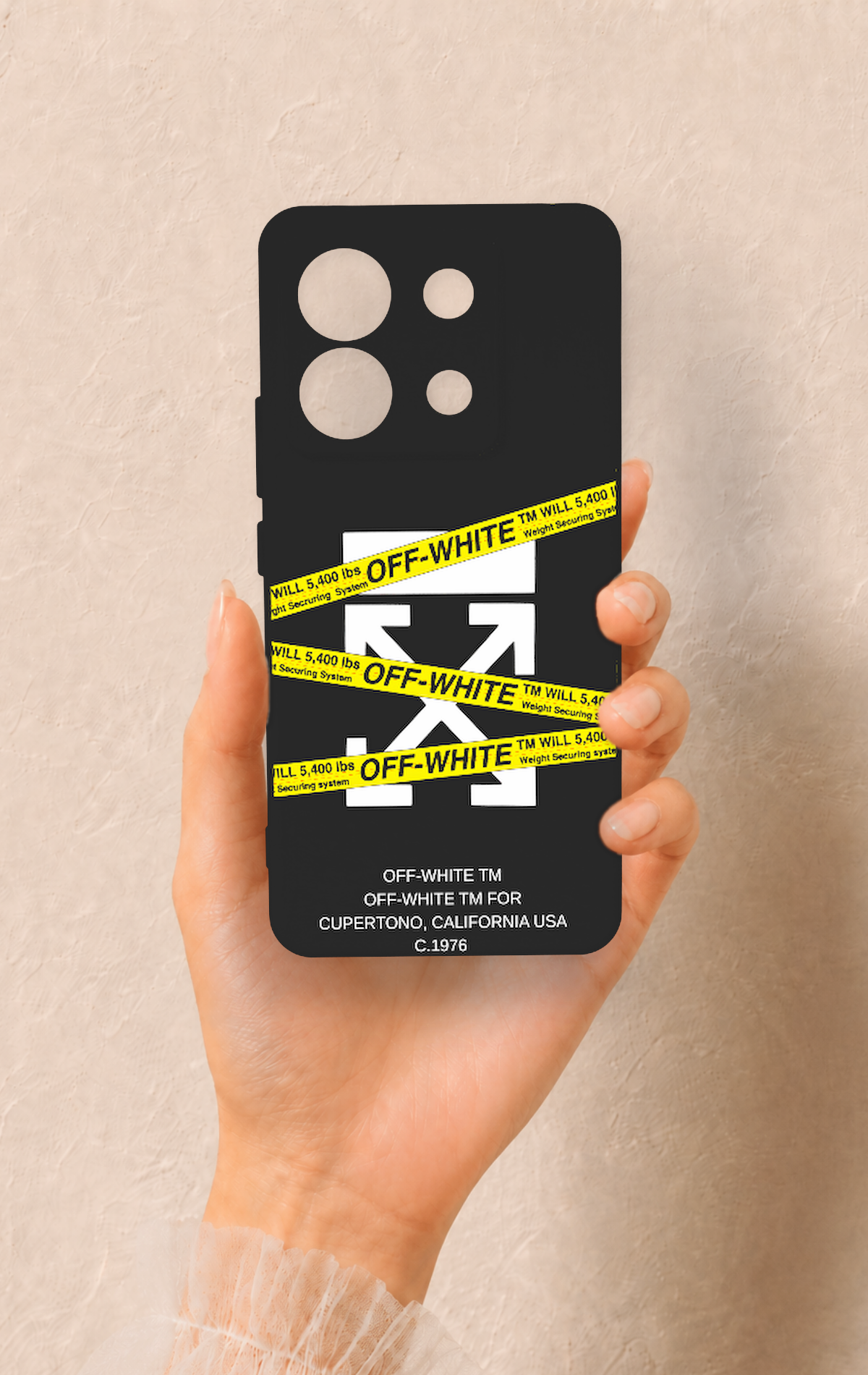 Redmi Note 13 Pro 5G Uyumlu Off White Desenli Silikon Kılıf