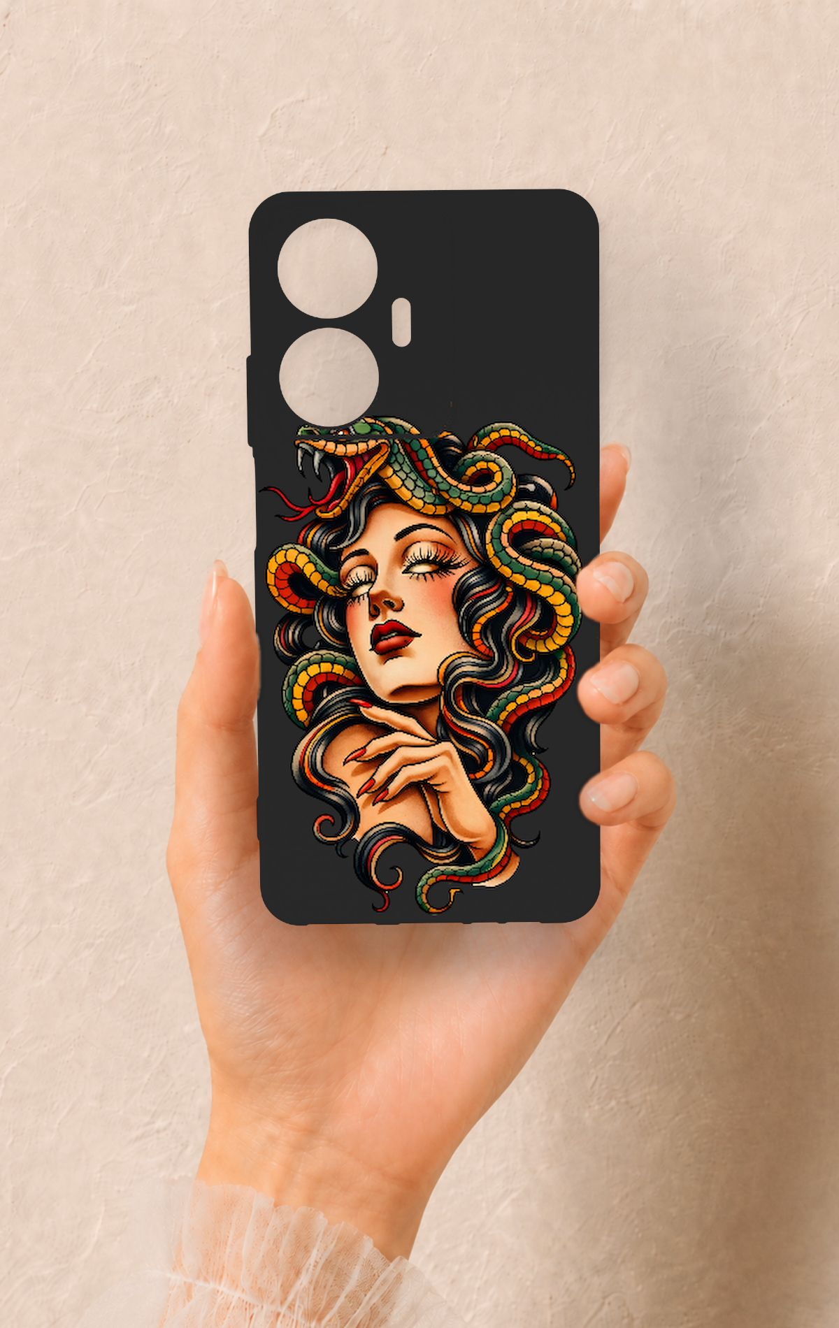 Realme C55 Uyumlu Medusa Desenli Silikon Kılıf