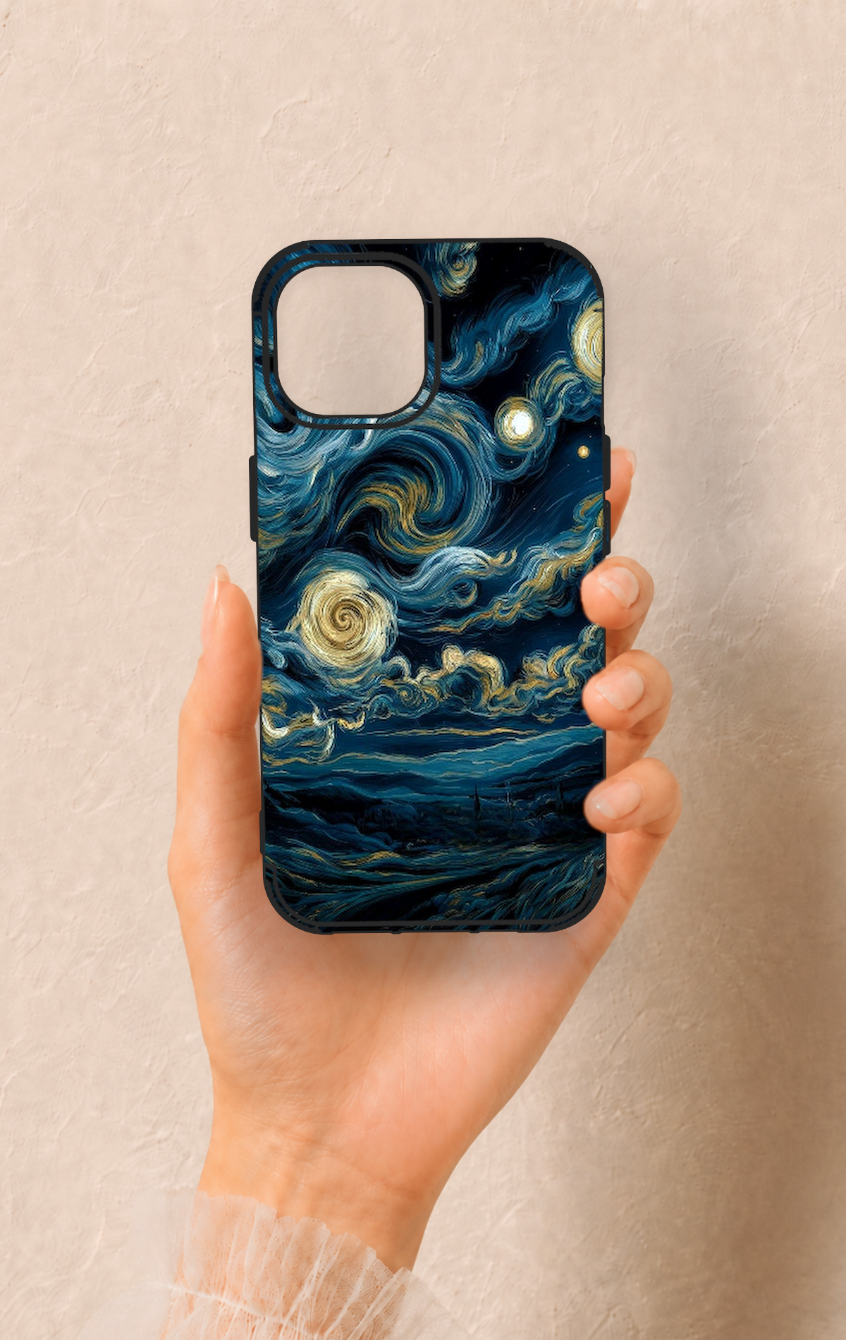 iPhone 15 Uyumlu Yıldızlı Gece Desenli Silikon Kılıf