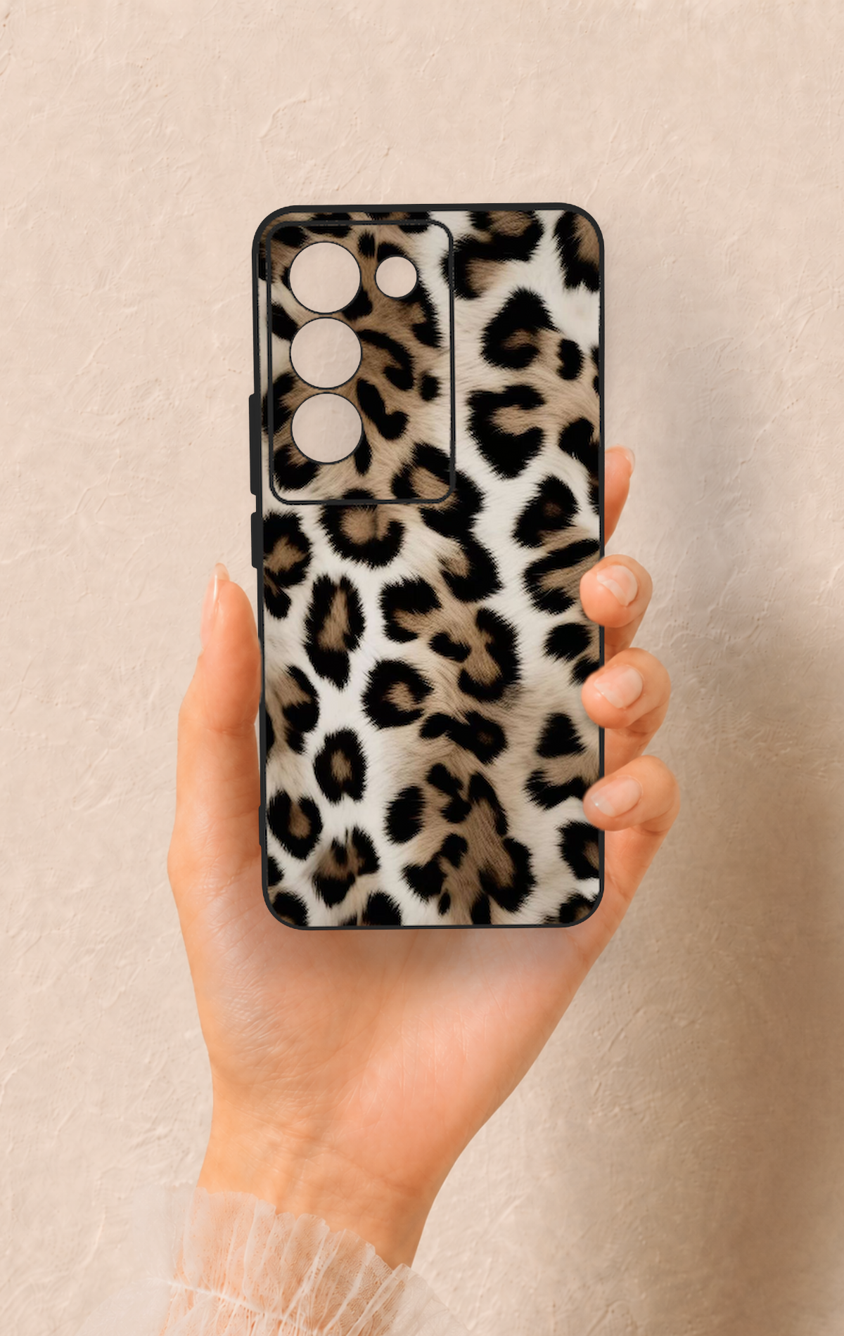 Vivo V30 Lite Uyumlu Leopar Derisi Desenli Silikon Kılıf