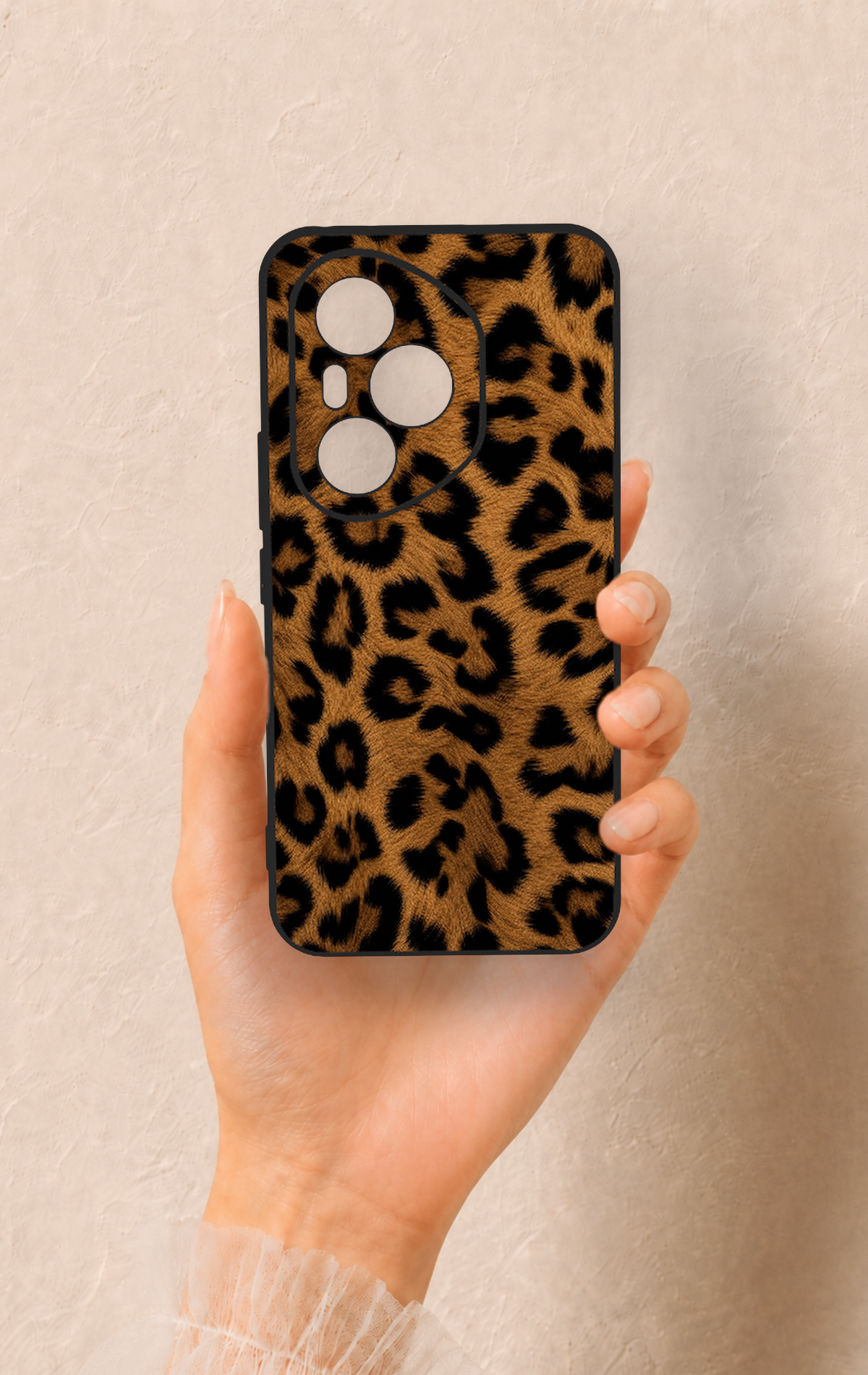 Honor 400 Pro Uyumlu Koyu Leopar Deri Desenli Silikon Kılıf