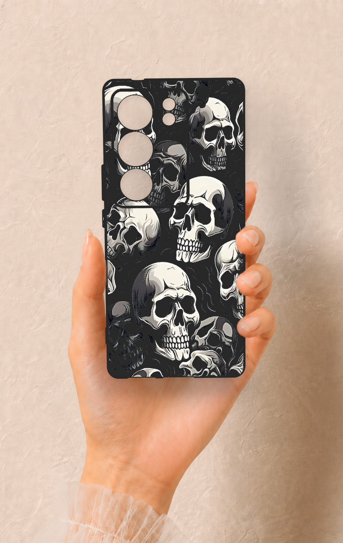 Vivo V29 Uyumlu Kuru Kafa Desenli Silikon Kılıf