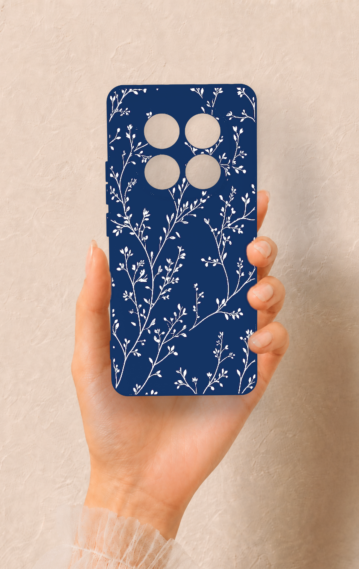 Redmi Note 14 Pro 5G Uyumlu İnce Yaprak Dalı Desenli Silikon Kılıf