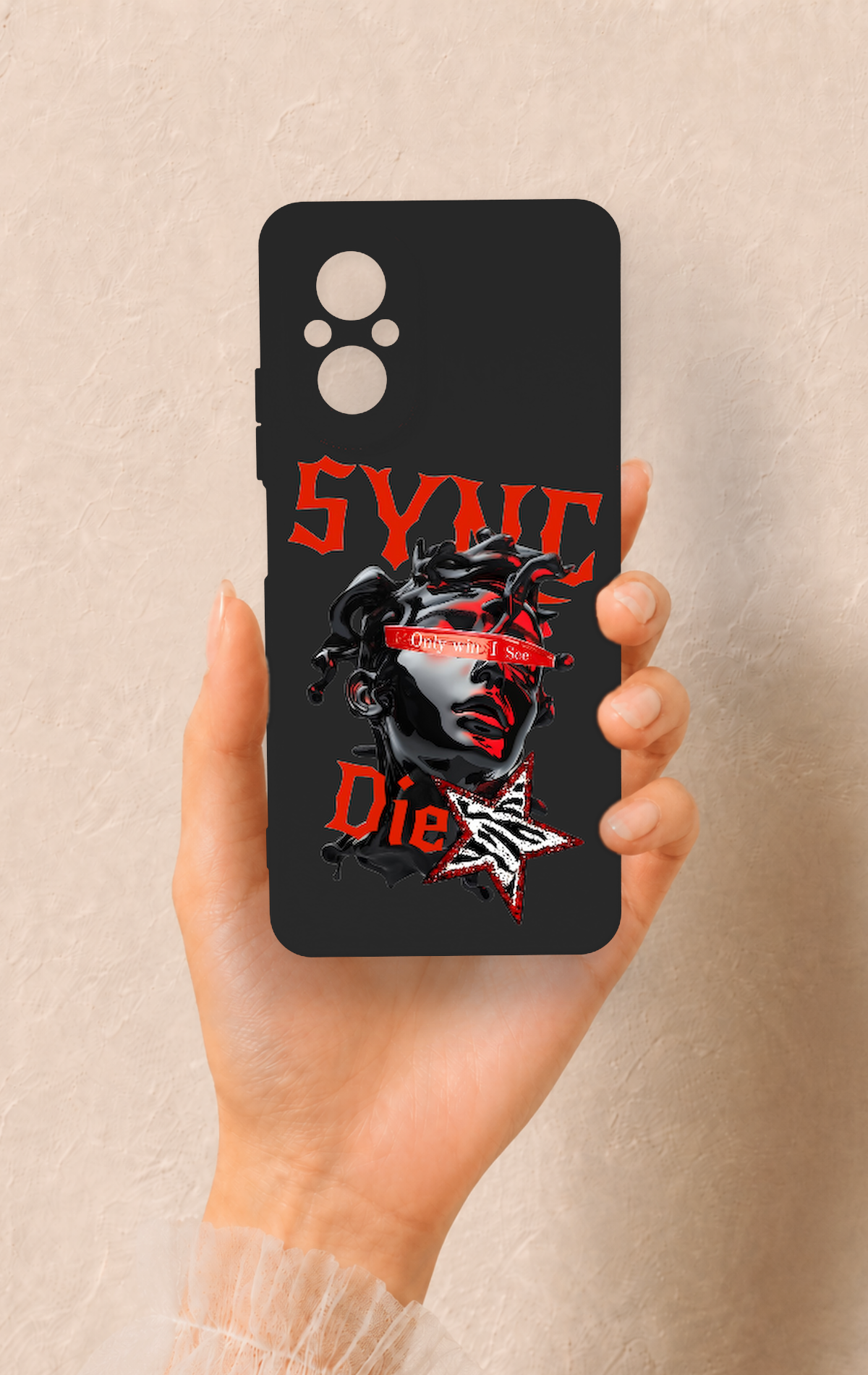 Realme 12 Lite Uyumlu Sync Die Desenli Silikon Kılıf