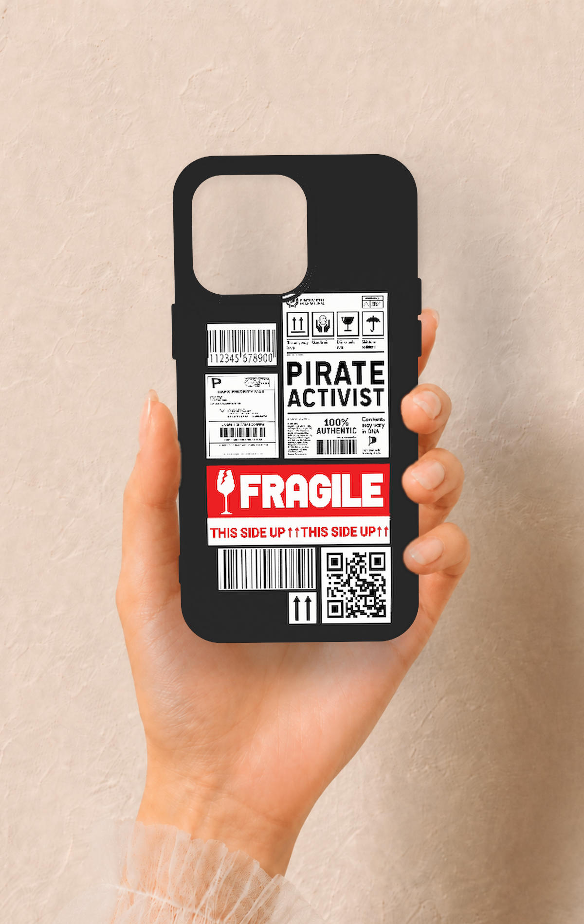 iPhone 15 Pro Max Uyumlu Fragile Desenli Silikon Kılıf