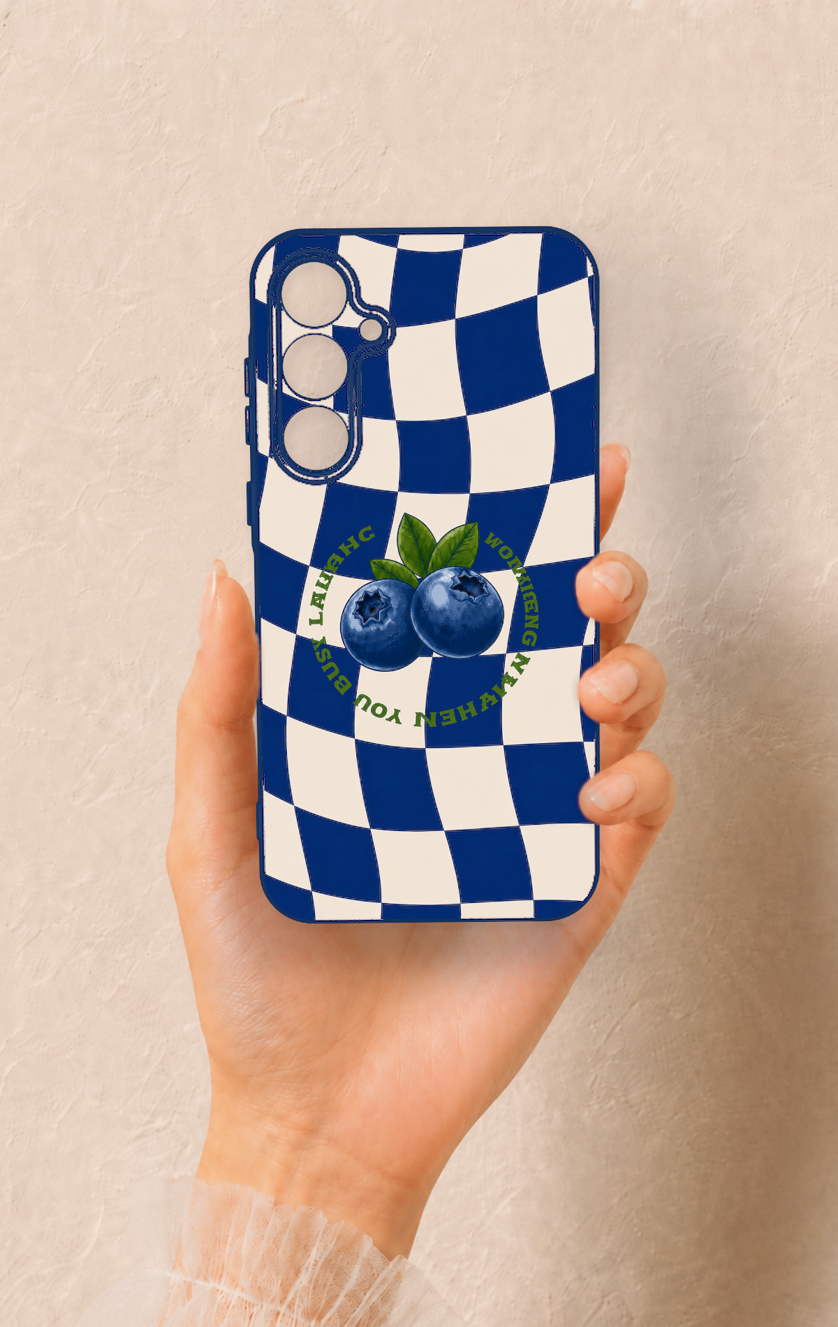 Samsung A35 Uyumlu Yaban Mersini Desenli Silikon Kılıf