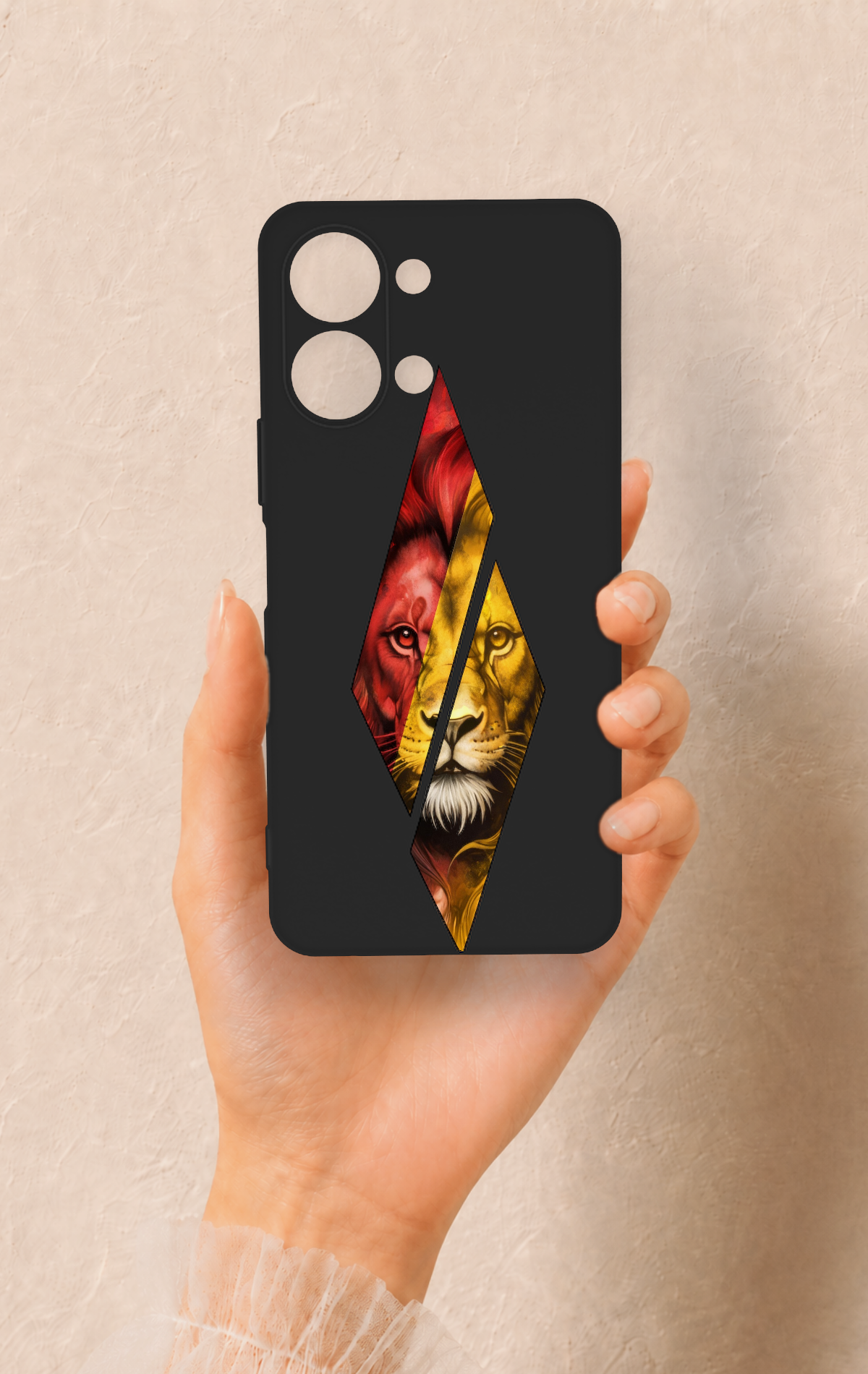 Vivo Y05 4G Uyumlu Kesik Aslan Desenli Silikon Kılıf