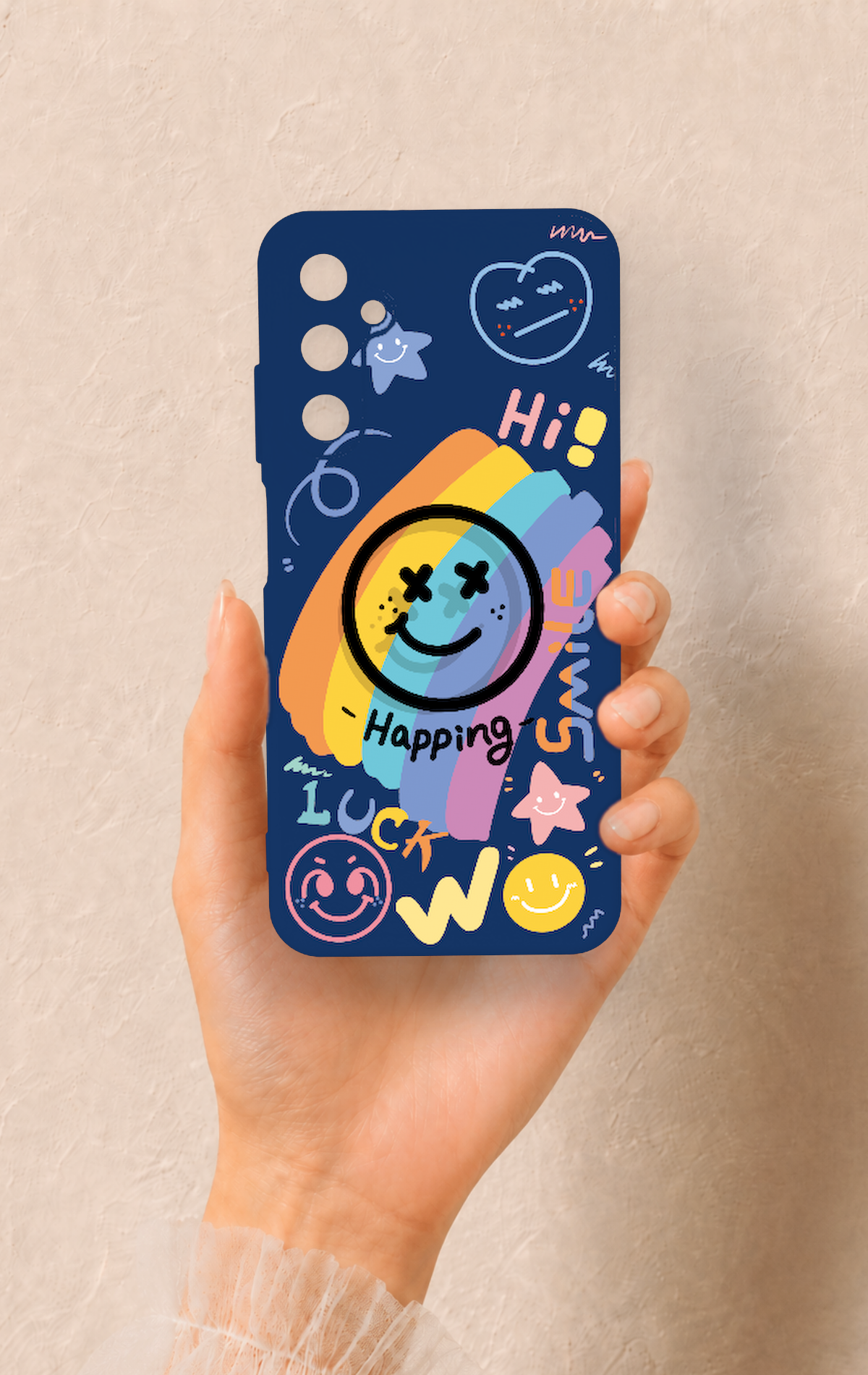 Samsung A05s Uyumlu Happing Smile Desenli Silikon Kılıf