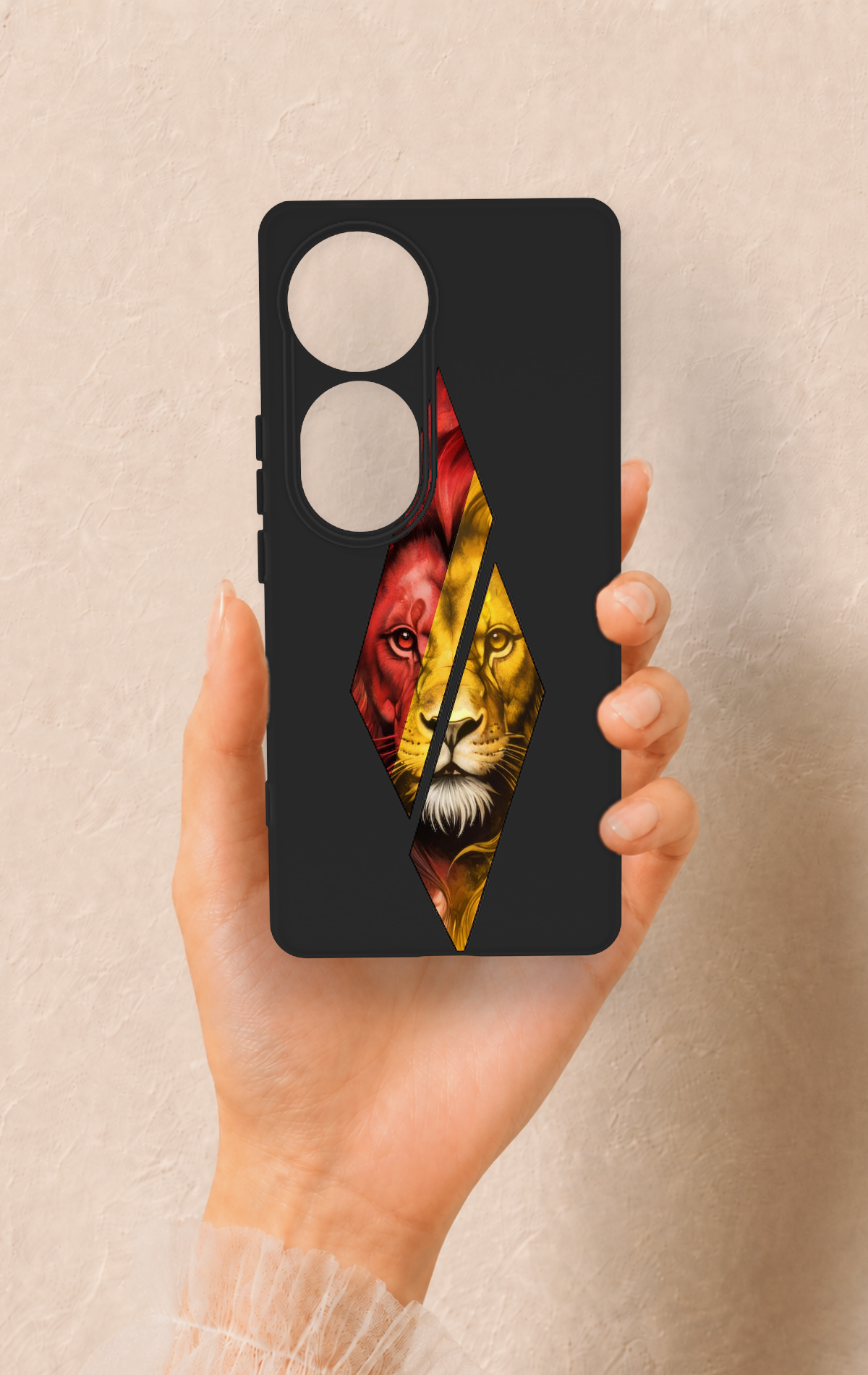 Vivo V40 Uyumlu Kesik Aslan Desenli Silikon Kılıf