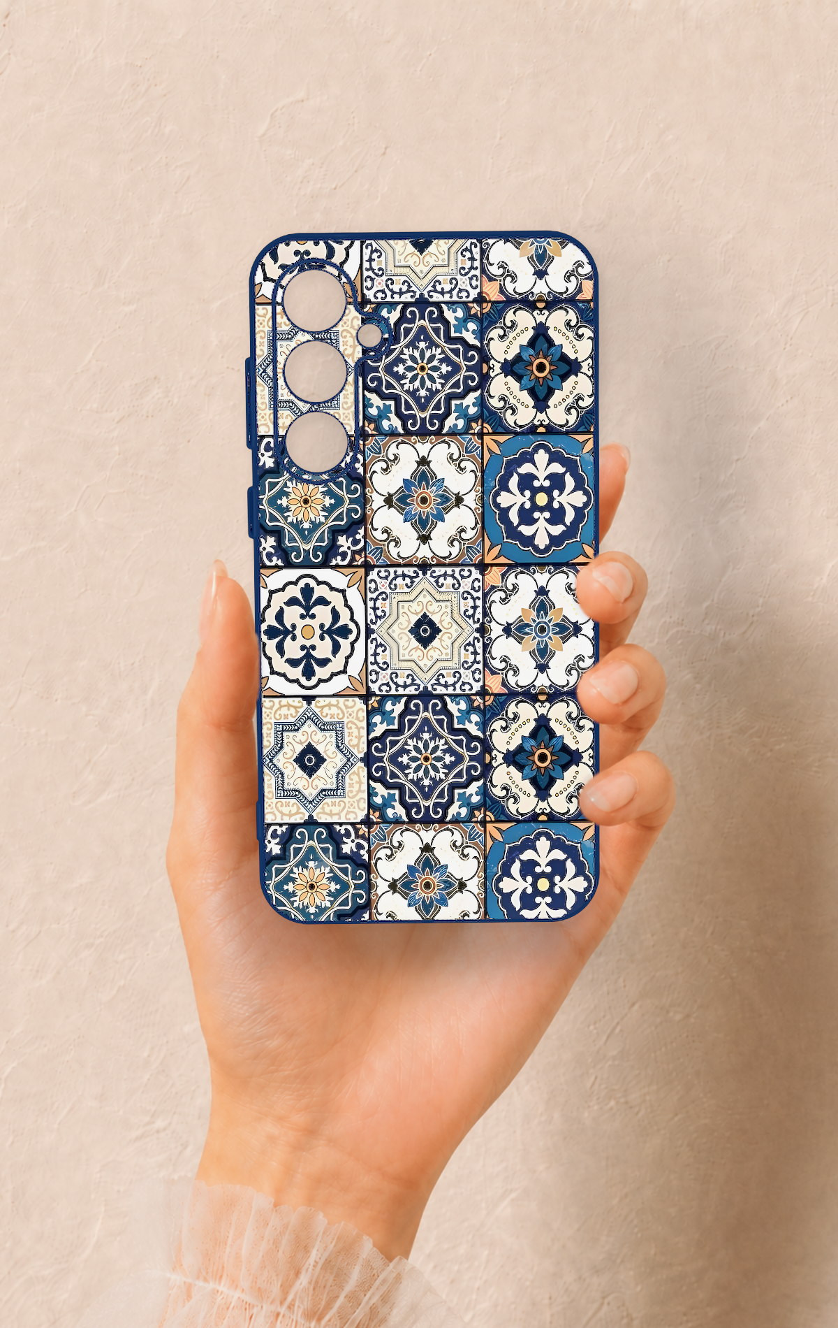 Samsung S23Fe Uyumlu Mozaik Çini Desenli Silikon Kılıf