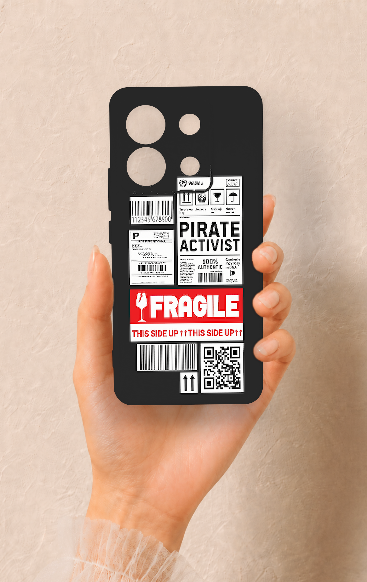 Redmi Note 13 Pro 5G Uyumlu Fragile Desenli Silikon Kılıf