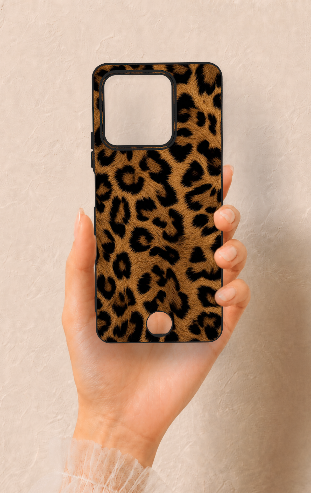 Reeder S71 Uyumlu Koyu Leopar Deri Desenli Silikon Kılıf