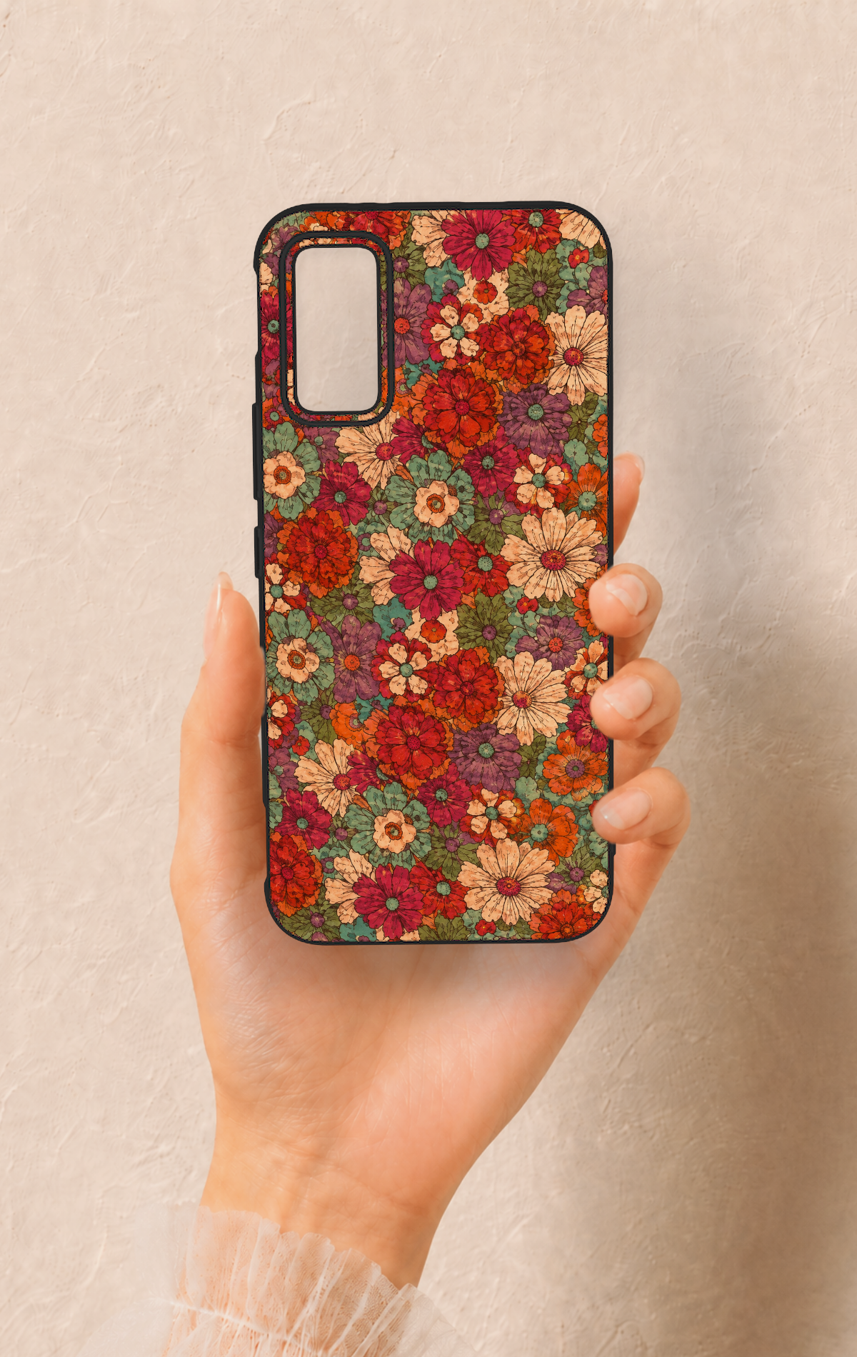 İnfinix Gt 30 Pro Uyumlu Pastel Çiçek Bahçesi Desenli Silikon Kılıf