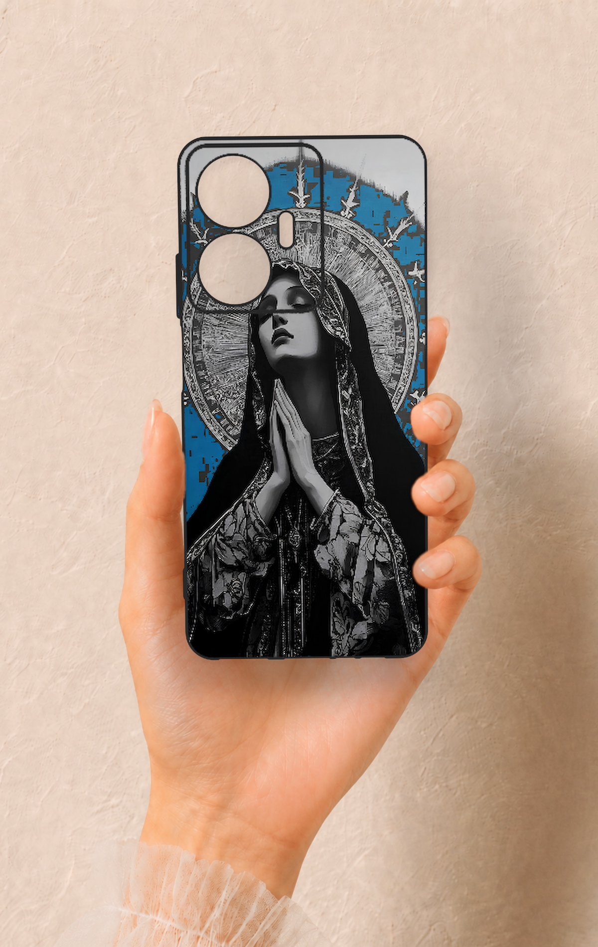 Realme C55 Uyumlu Rahibe Desenli Silikon Kılıf