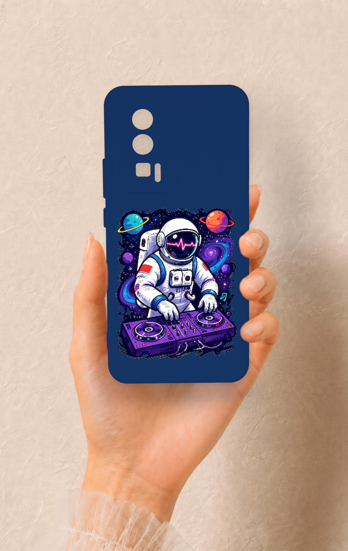 Poco F5 Pro Uyumlu Astronot DJ Desenli Silikon Kılıf