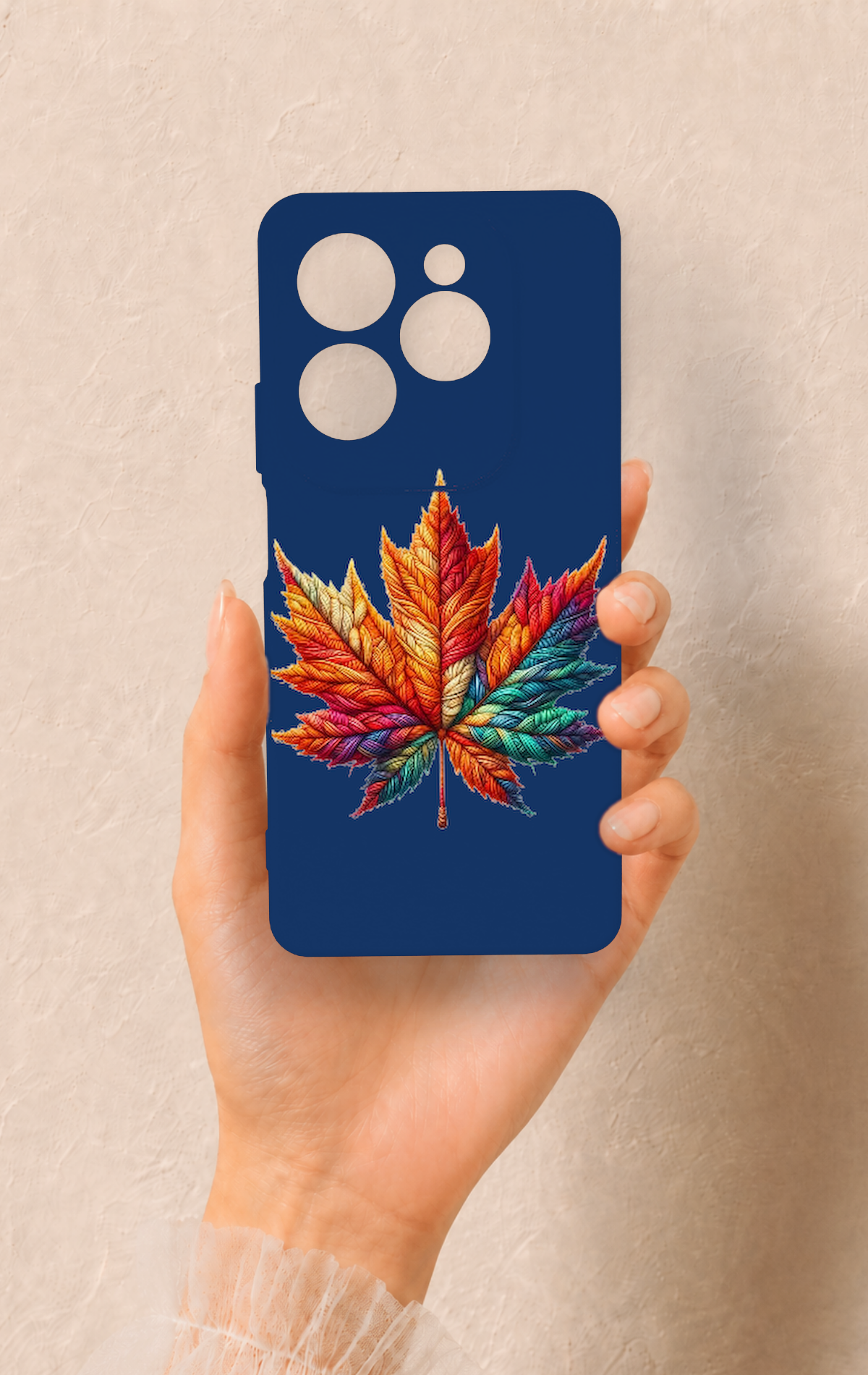 İnfinix Hot 40 Pro Uyumlu Renkli Yaprak Desenli Silikon Kılıf