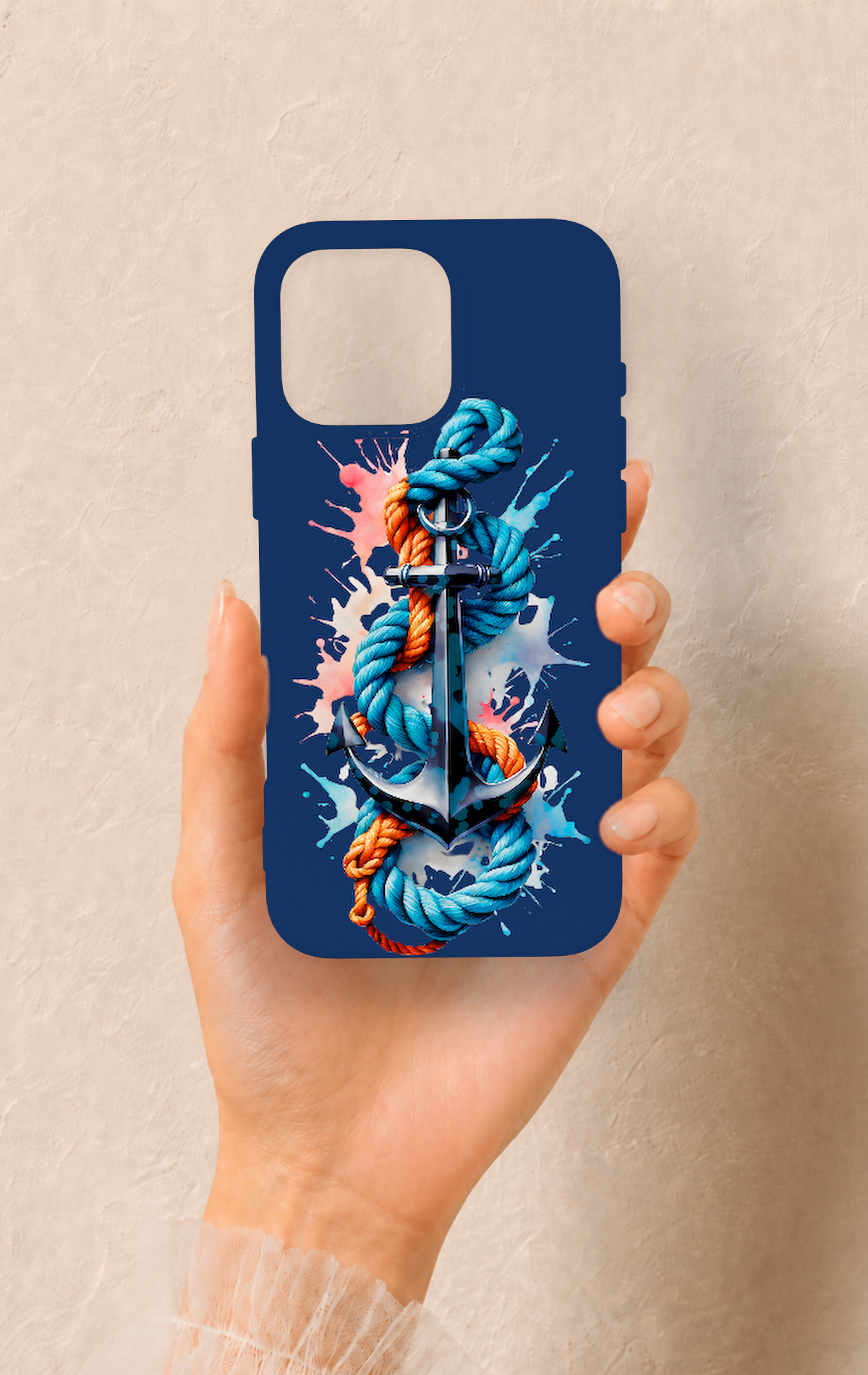 iPhone 16 Pro Max Uyumlu Anchor Desenli Silikon Kılıf