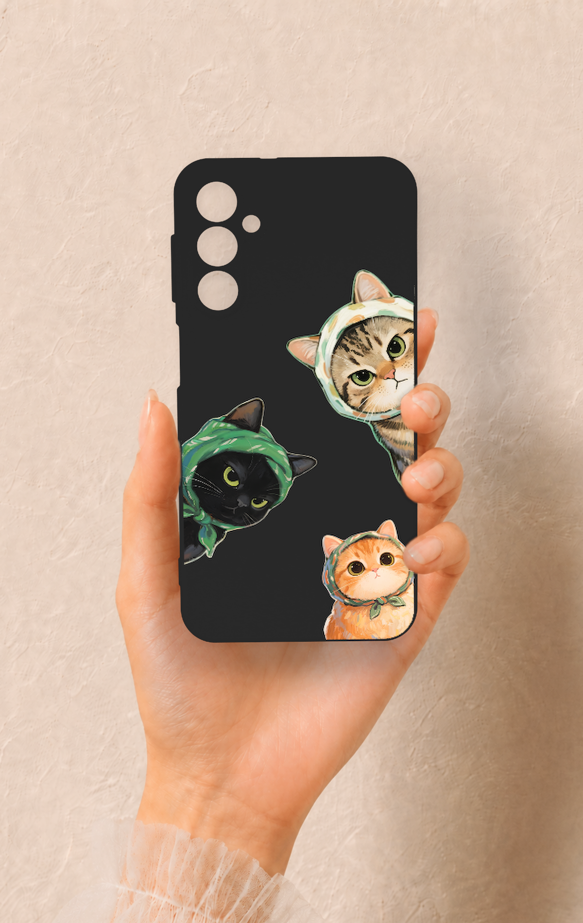 Samsung A24 Uyumlu Kedi Ekibi Desenli Silikon Kılıf