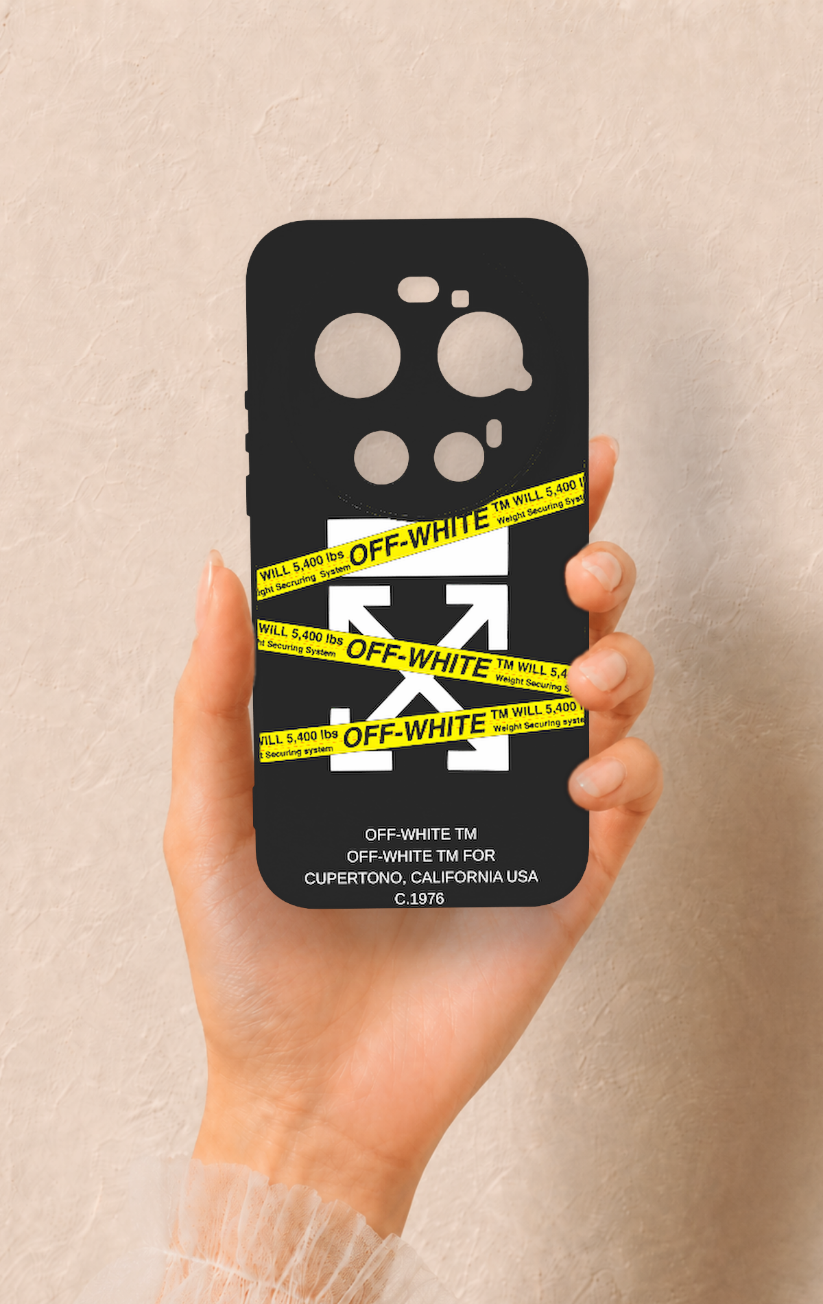 Xiaomi Mi 17 Ultra Uyumlu Off White Desenli Silikon Kılıf