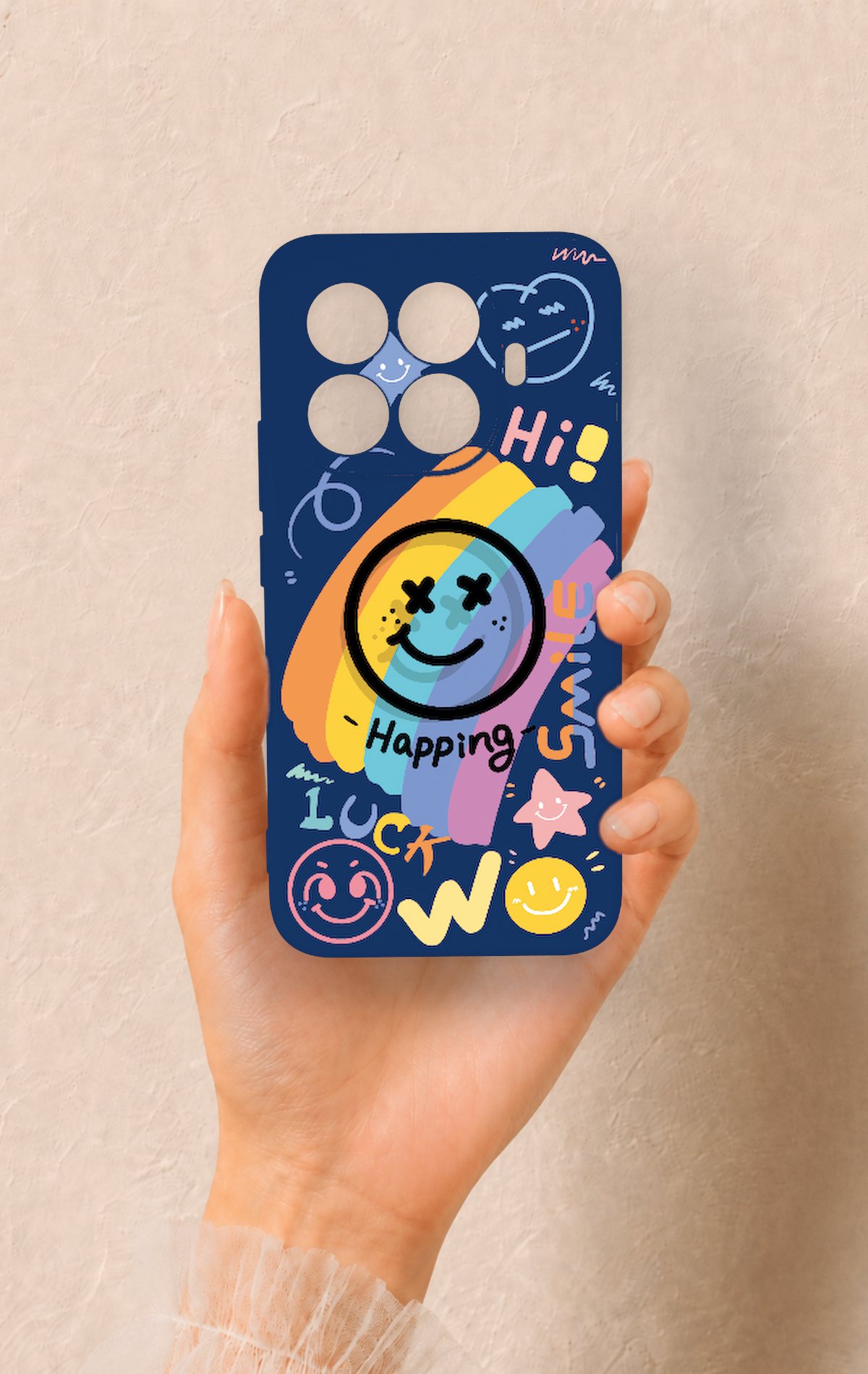 Mi 15T PRO Uyumlu Happing Smile Desenli Silikon Kılıf
