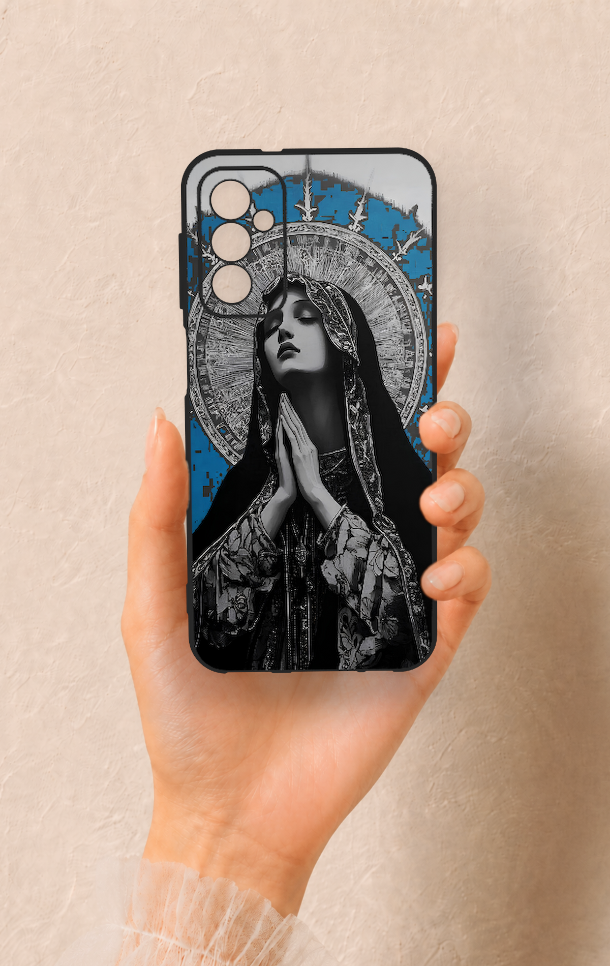 Samsung M13 Uyumlu Rahibe Desenli Silikon Kılıf