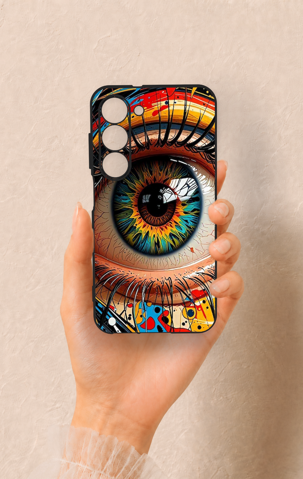 Samsung S23 Uyumlu Renkli Göz Bebeği Desenli Silikon Kılıf