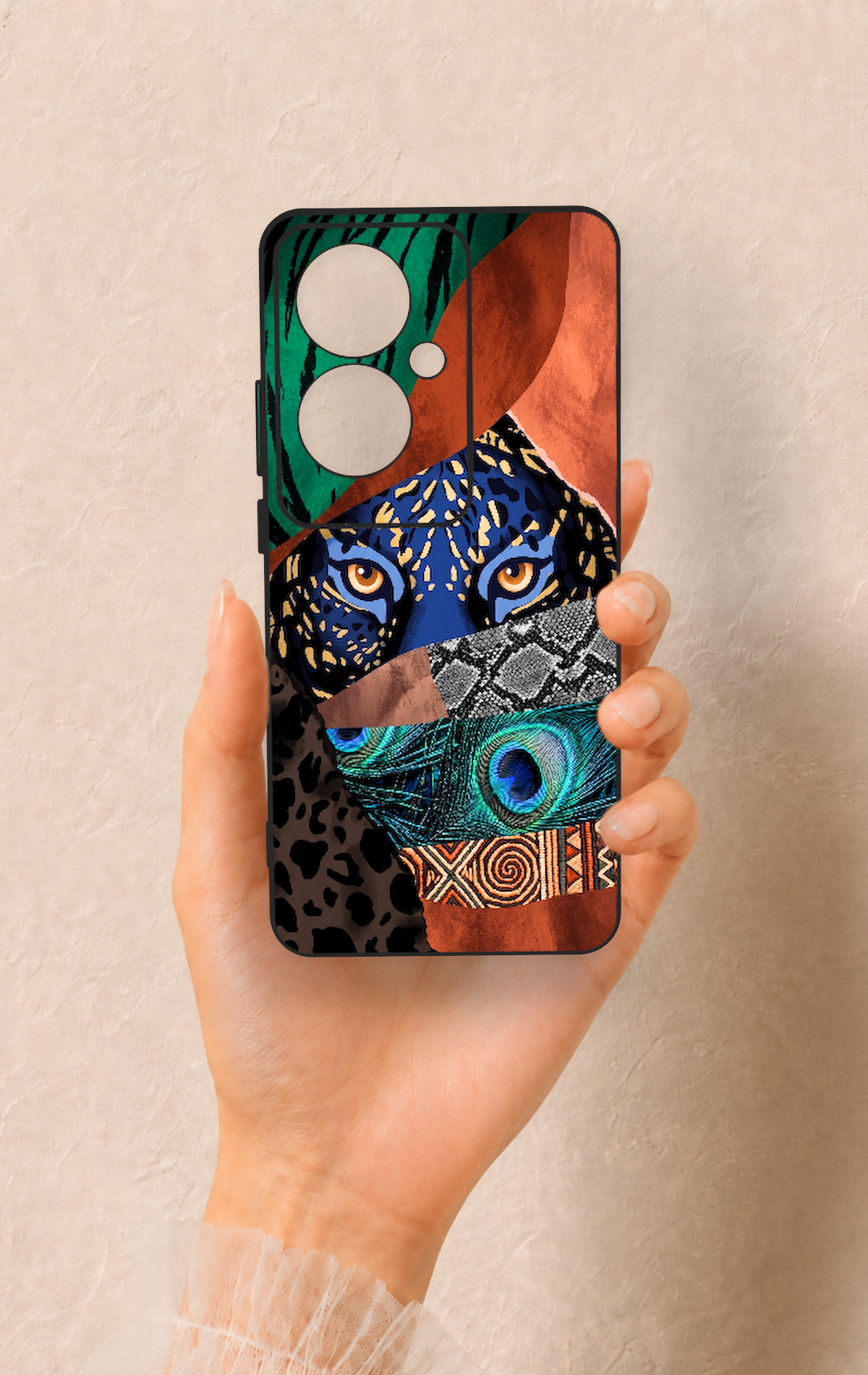 Oppo Reno 11F Uyumlu Amazon Kaplan Desenli Silikon Kılıf