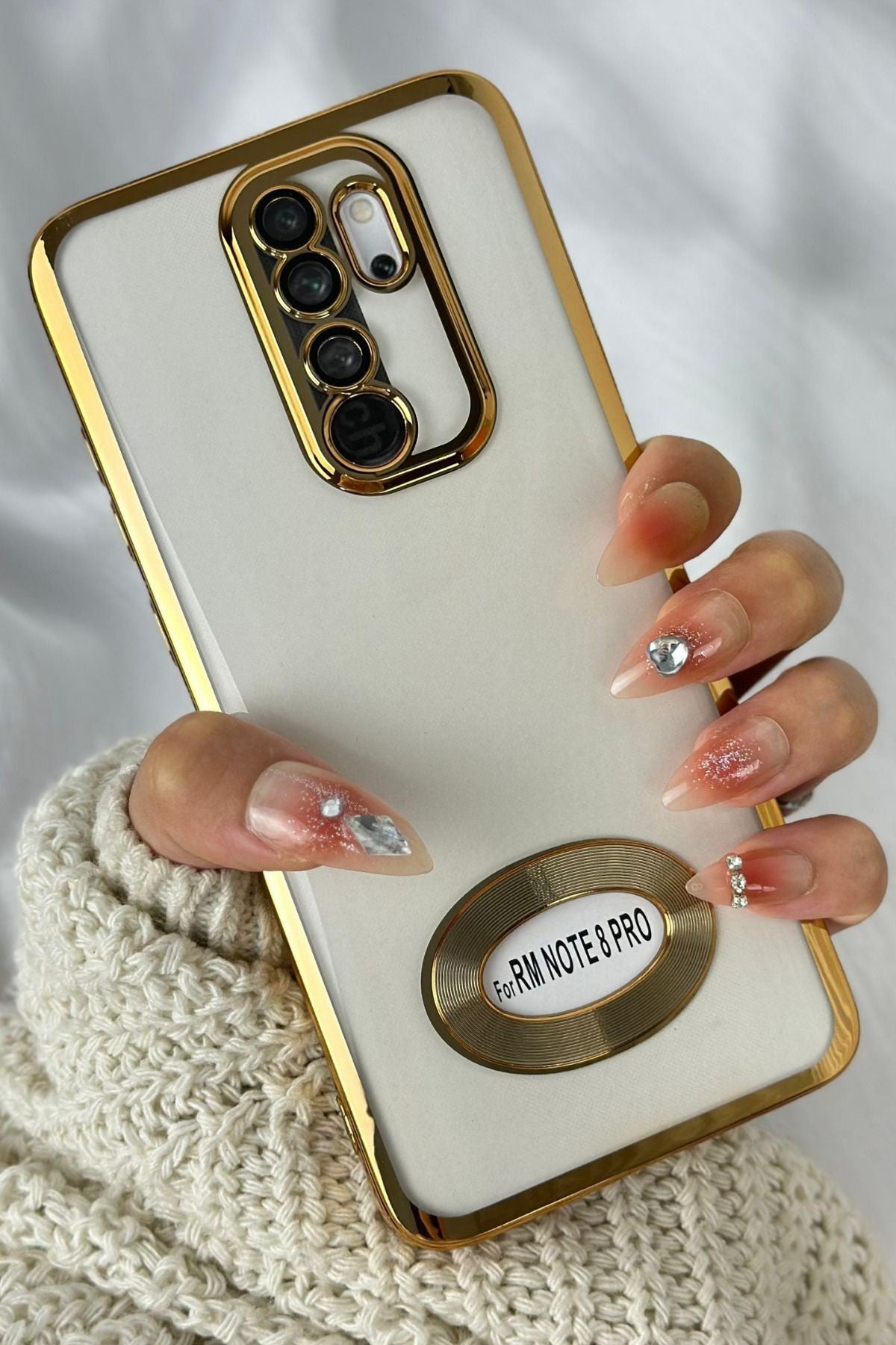 Xiaomi Redmi Note 8 Pro Logo Detaylı Kenarları Renkli Kamera Korumalı Luxury Megavip Kılıf