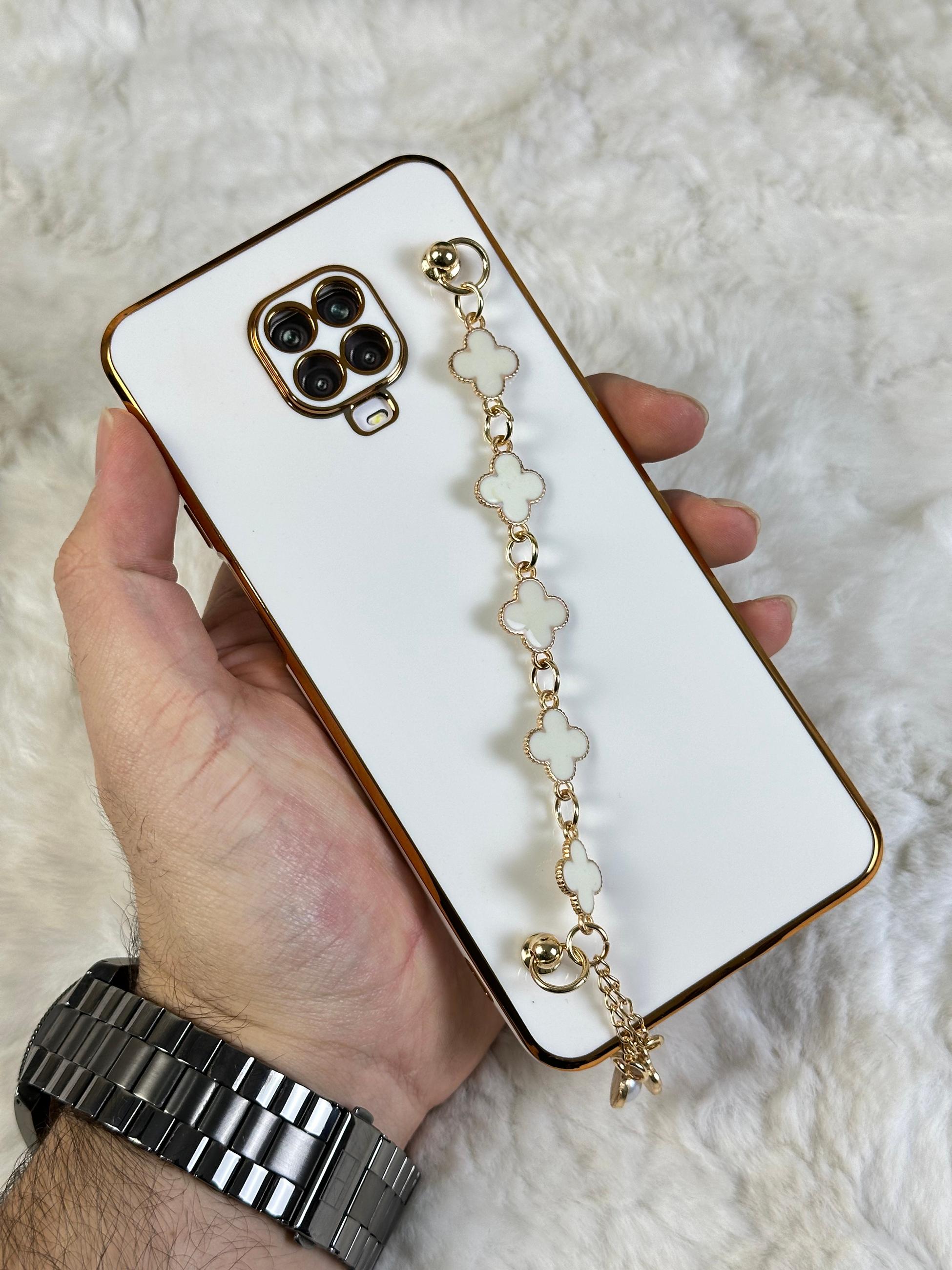 Xiaomi Redmi Note 9 Pro Gold Kenarlı Parlak Kamera Korumalı Elçek Kılıf