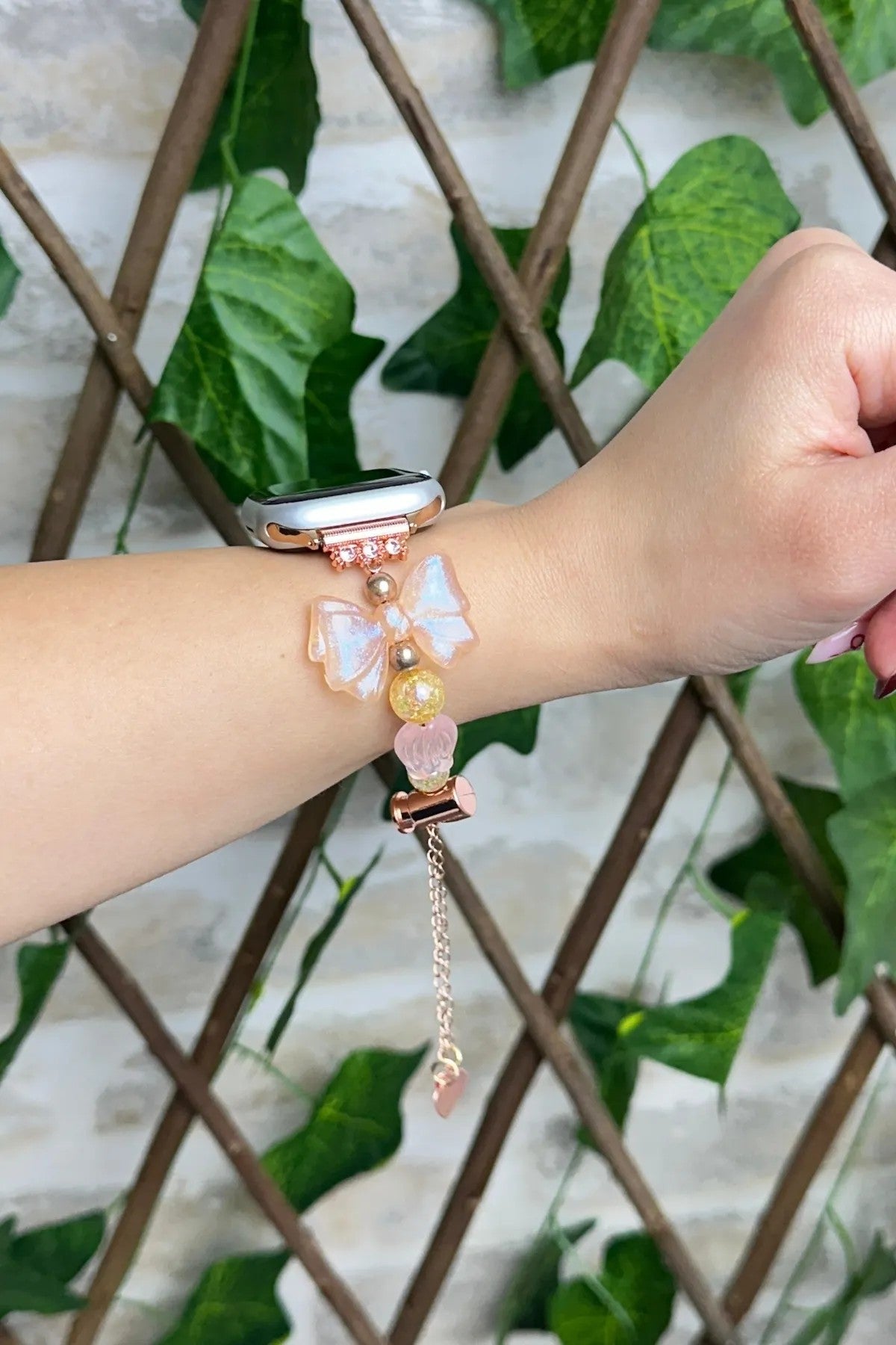 Apple Watch Kordon 38mm - 41mm Uyumlu İncili Boncuklu Trend Taşlı Kordon