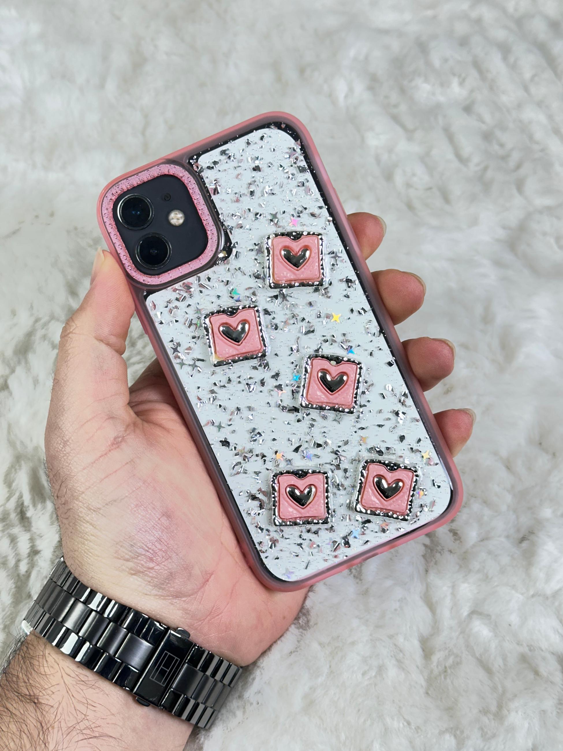 iPhone 11 Şeffaf Parlak Taşlı Glitter Kılıf