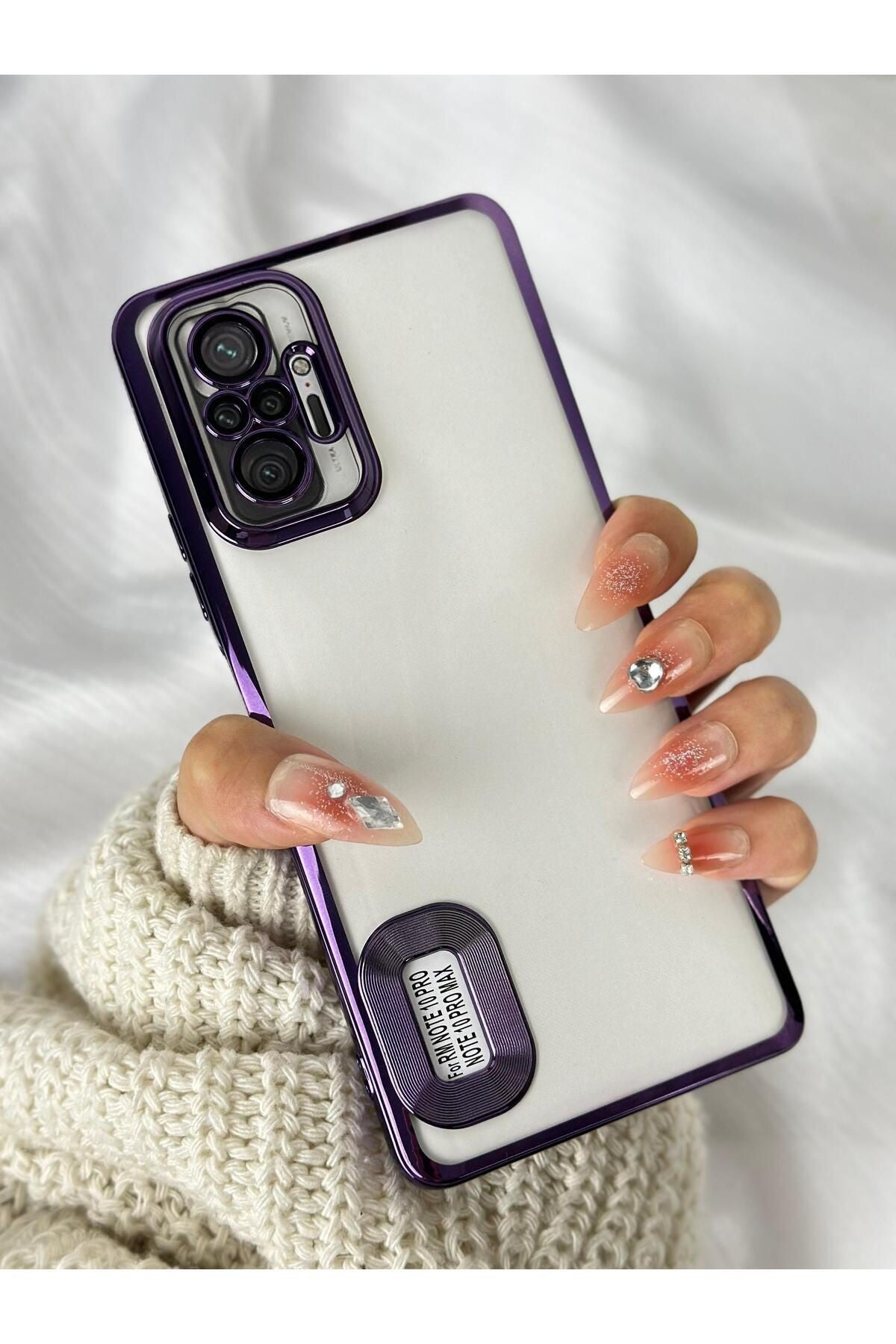 Xiaomi Redmi Note 10 Pro Logo Detaylı Kenarları Renkli Kamera Korumalı Luxury Megavip Kılıf