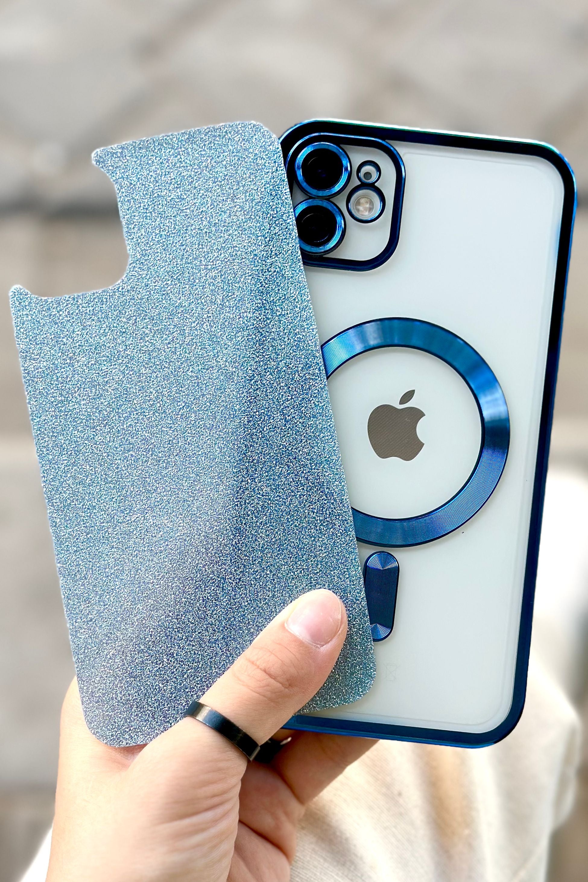 iPhone 12 Magsafe Özellikli Simli Kamera Korumalı Shimmer Kılıfı