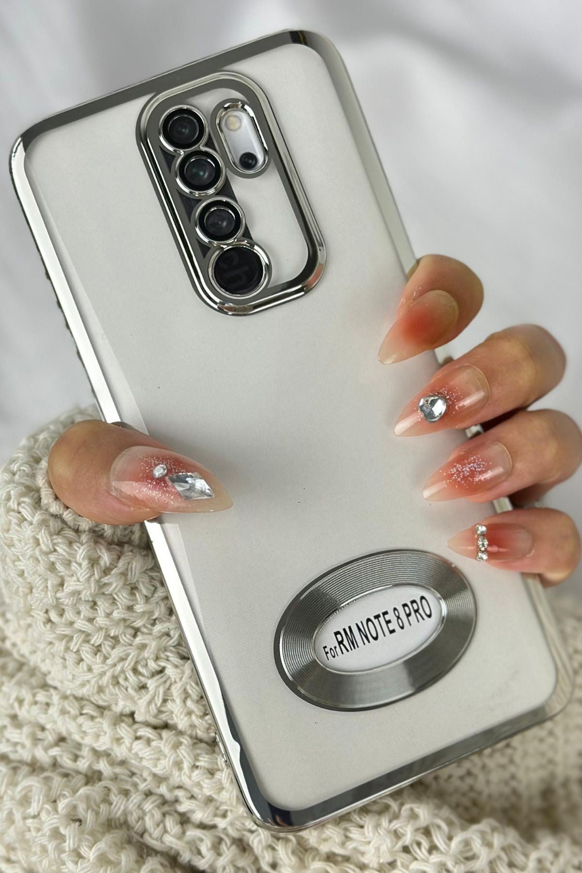 Xiaomi Redmi Note 8 Pro Logo Detaylı Kenarları Renkli Kamera Korumalı Luxury Megavip Kılıf