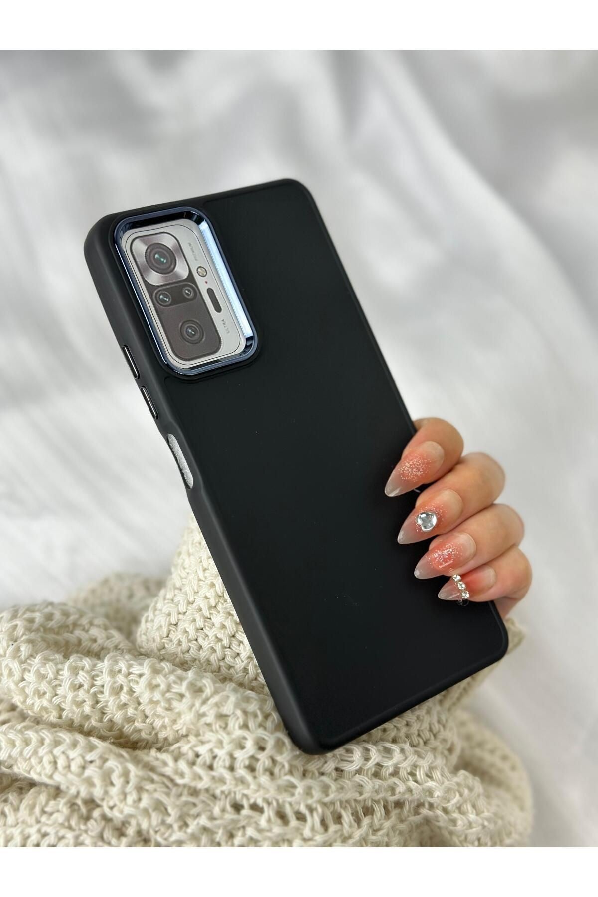 Xiaomi Redmi Note 10 Pro Parlak Metal Detaylı Tuşu Kolay Basmalı Lansman Pastel Silikon Ruby Kılıf