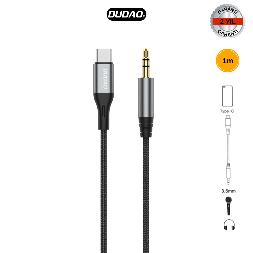 DUDAO L11PROT Type-C to 3.5mm Bağlantı Kablosu (1 Metre)