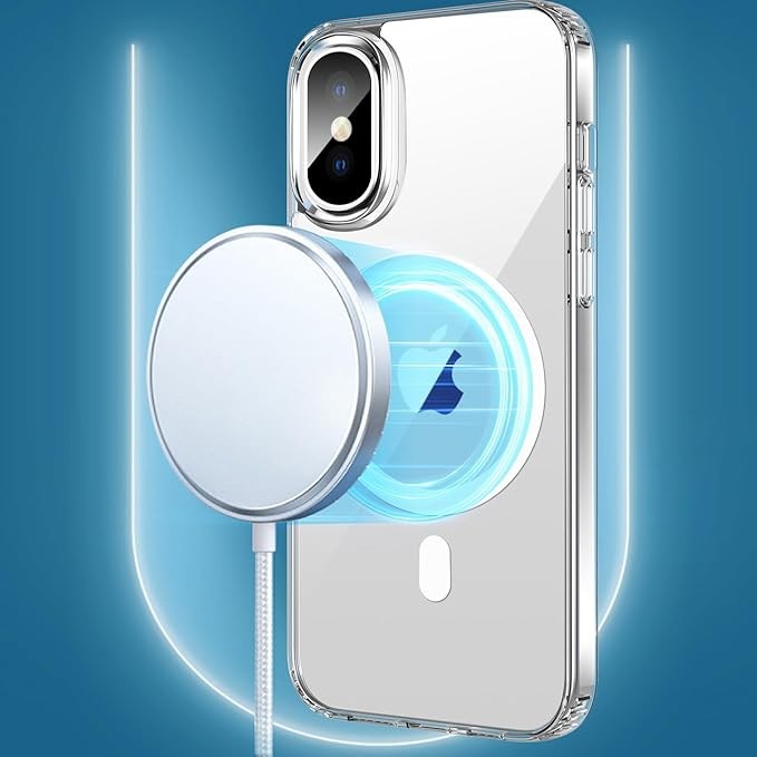 iPhone Xs Magsafe Kablosuz Şarj Destekli Şeffaf V-Mags Kılıf