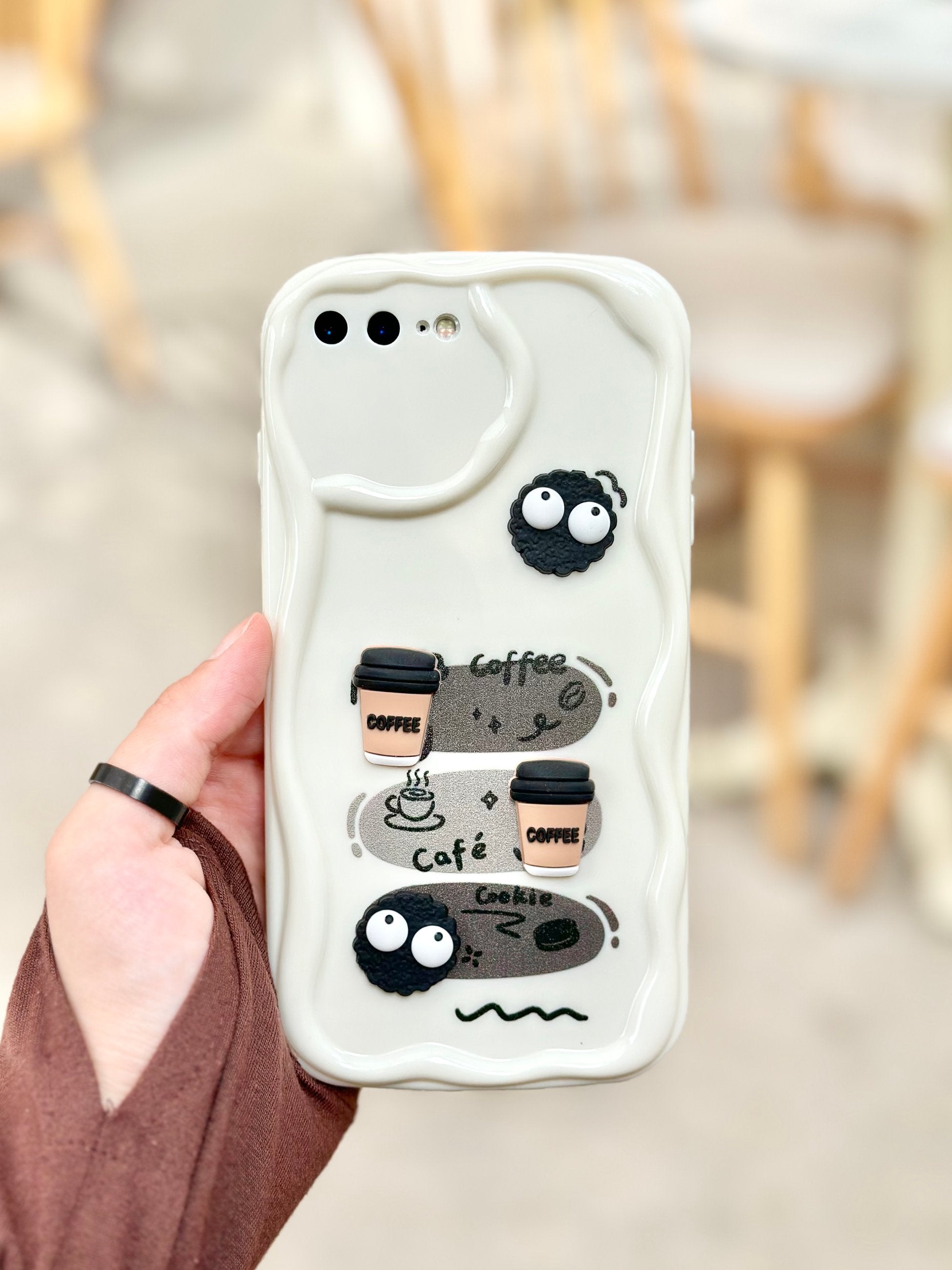 iPhone 8 Plus Kurabiye Desenli 3 Boyutlu Şirin Parlak Tasarım Cookie Kılıf