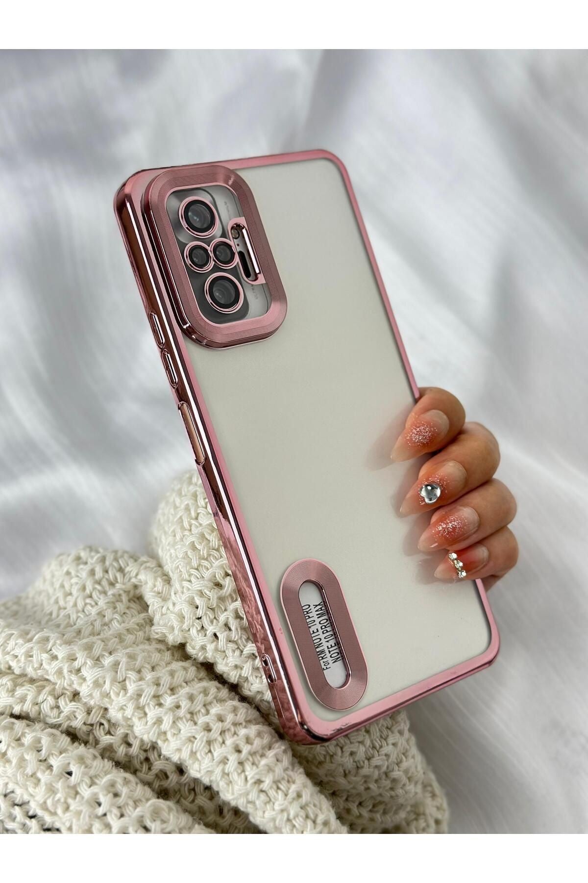 Xiaomi Redmi Note 10 Pro Logo Detaylı Kenarları Renkli Kamera Korumalı Luxury Megavip Kılıf