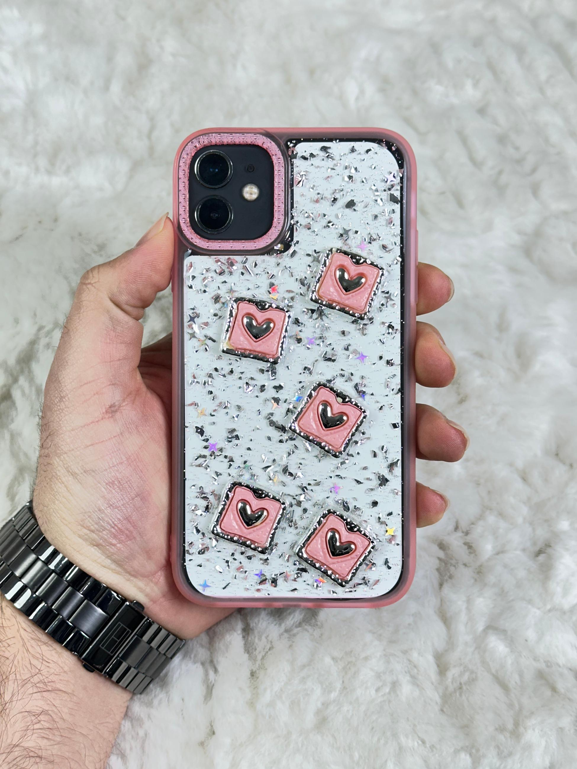 iPhone 11 Şeffaf Parlak Taşlı Glitter Kılıf